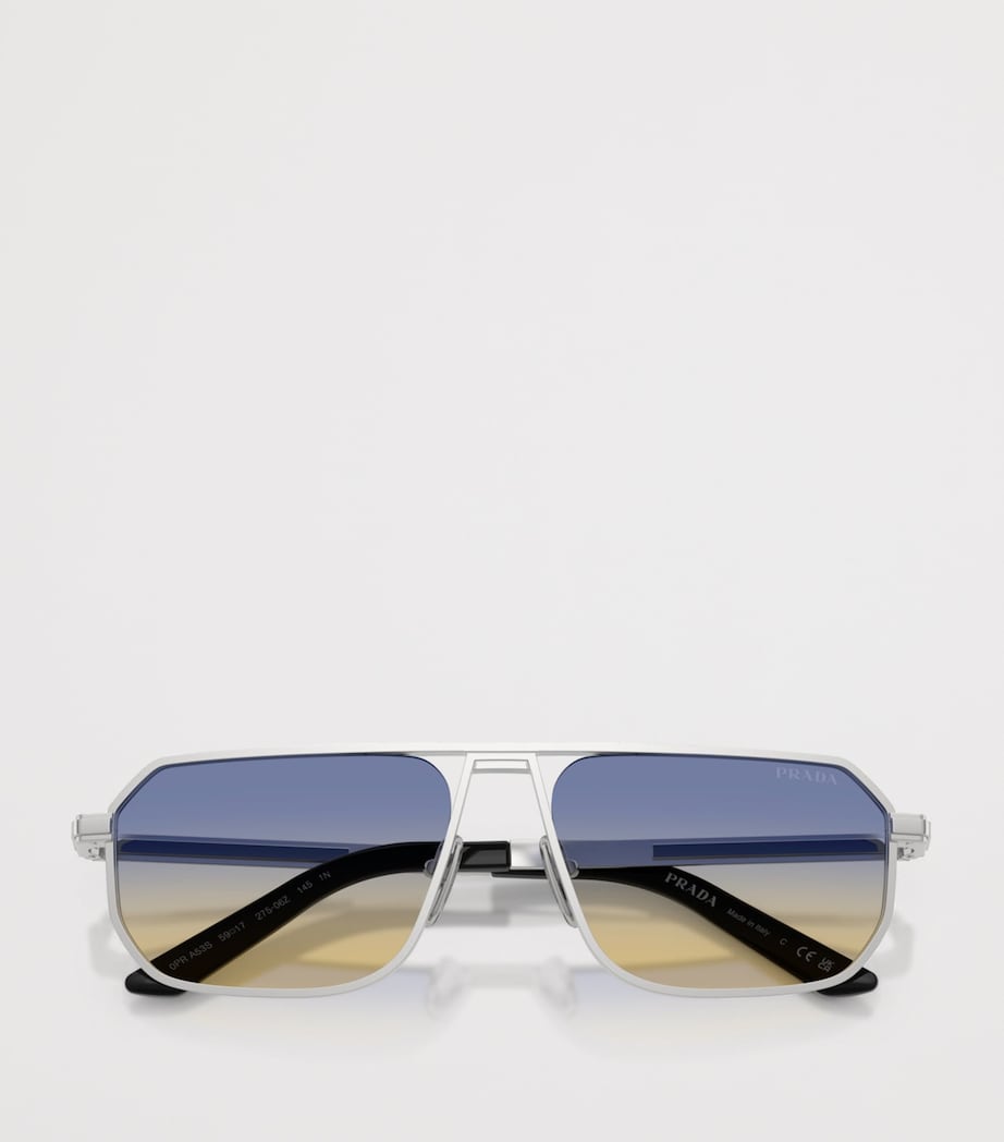 Prada Steel Pillow Sunglasses Silver Image 4