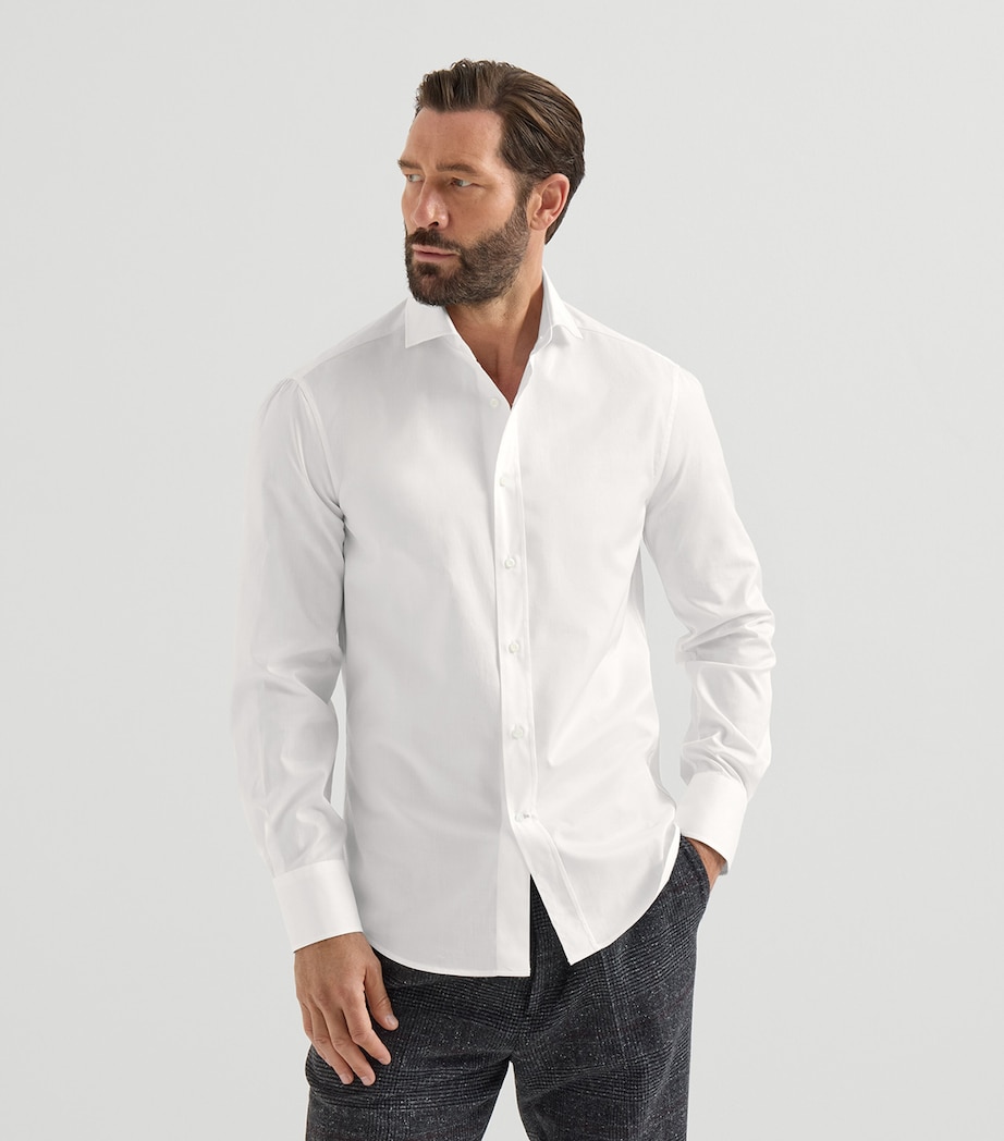 Brunello Cucinelli Mens Cotton Twill Shirt Image 4