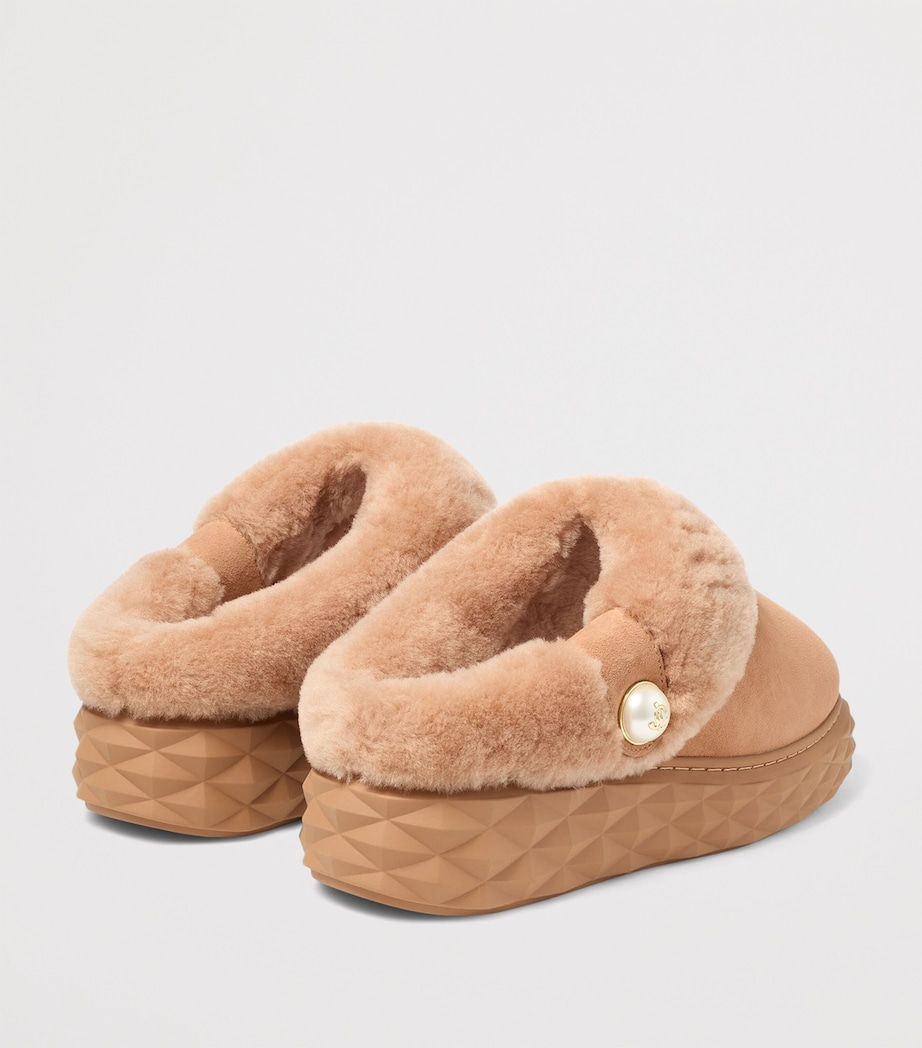 Diamond Maxi Suede-Shearling Mules V TOFFEE/TOFFEE Image 4