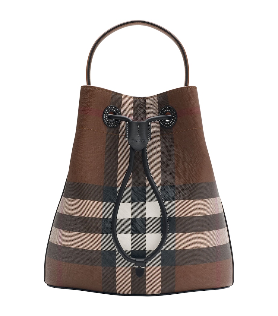 Small Check Bucket Bag DARK BIRCH BROWN Image 1