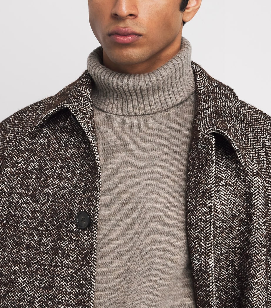 Wool-Cashmere Rollneck Sweater HEATHER BEIGE Image 6