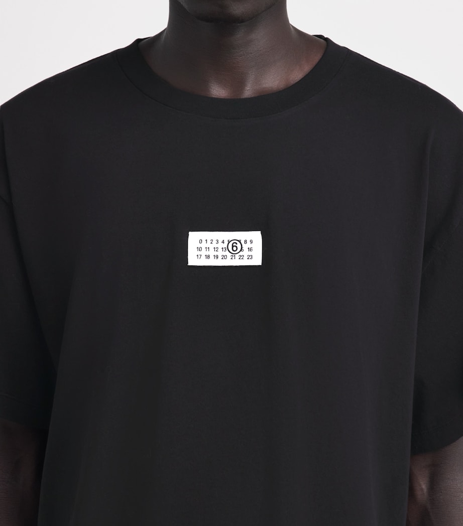 MM6 Maison Margiela Mens Cotton Numeric Tab T-Shirt Black Image 3