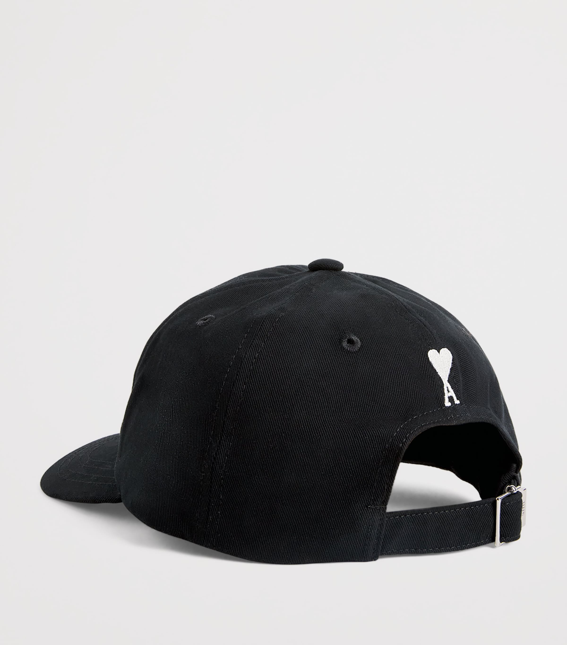 AMI Paris Cotton Friend Baseball Cap Noir Image 3