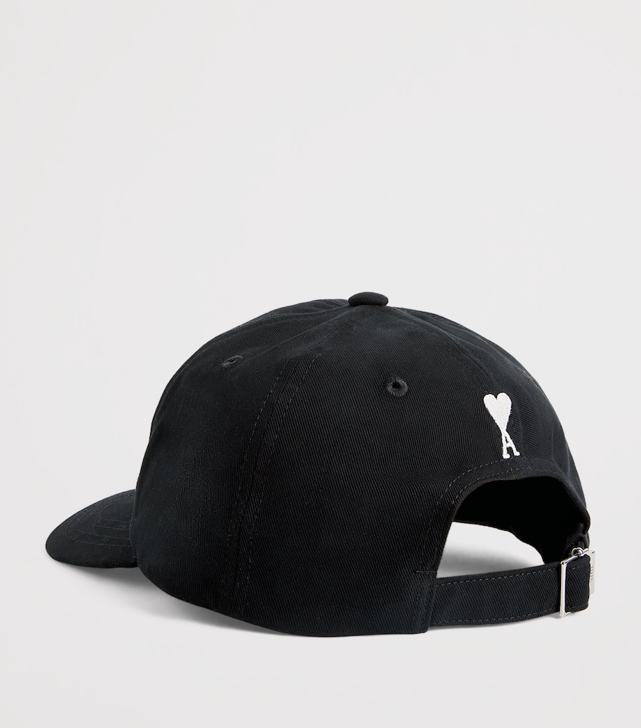 AMI Paris Cotton Friend Baseball Cap Noir Image 3