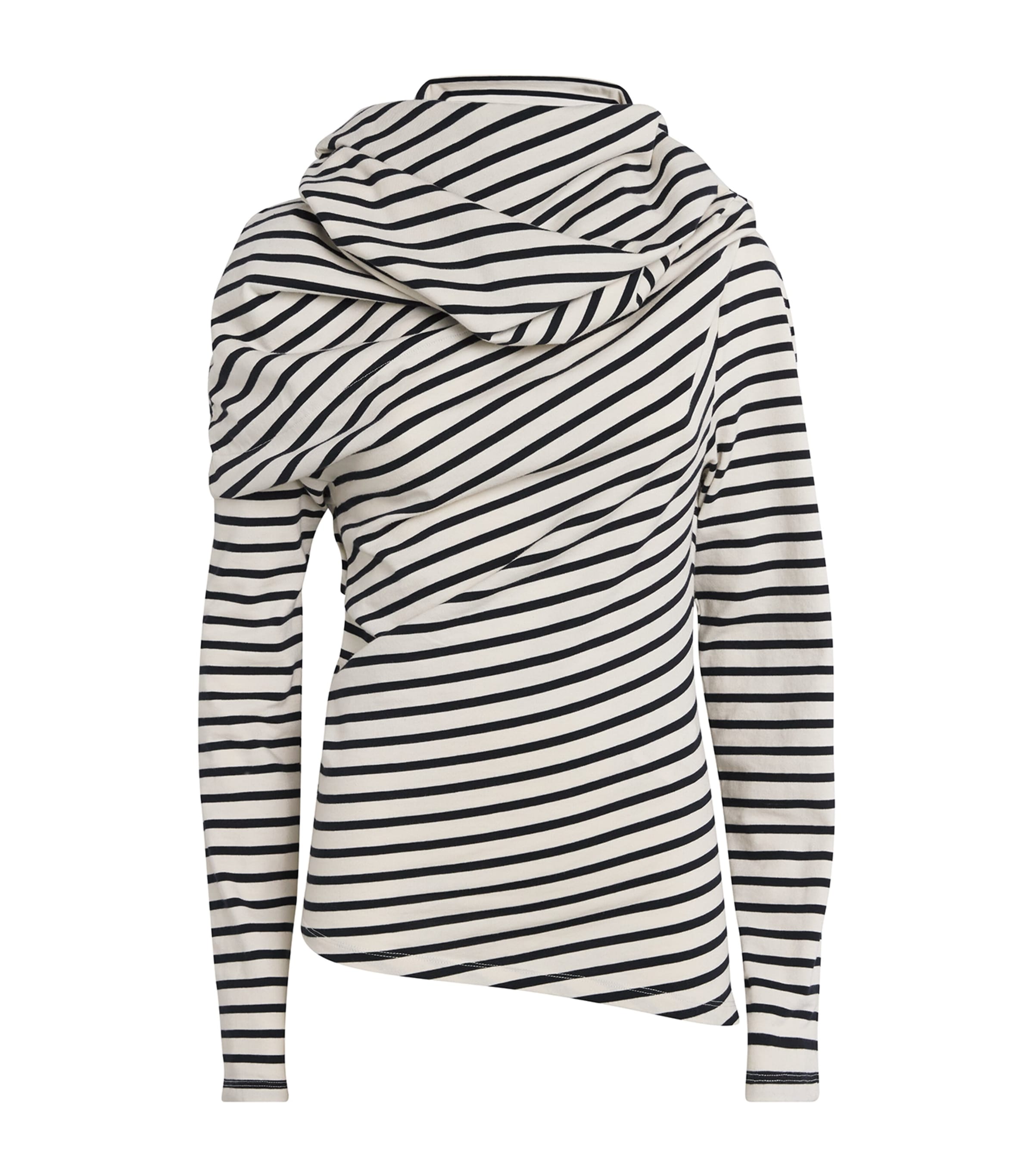 A.W.A.K.E. ORGANIC COTTON DRAPED-NECK ASYMMETRICAL TOP