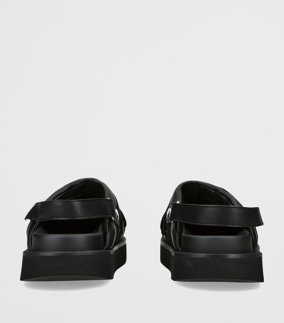 Rick Owens Leather Padded Megalace Mules Black Image 4