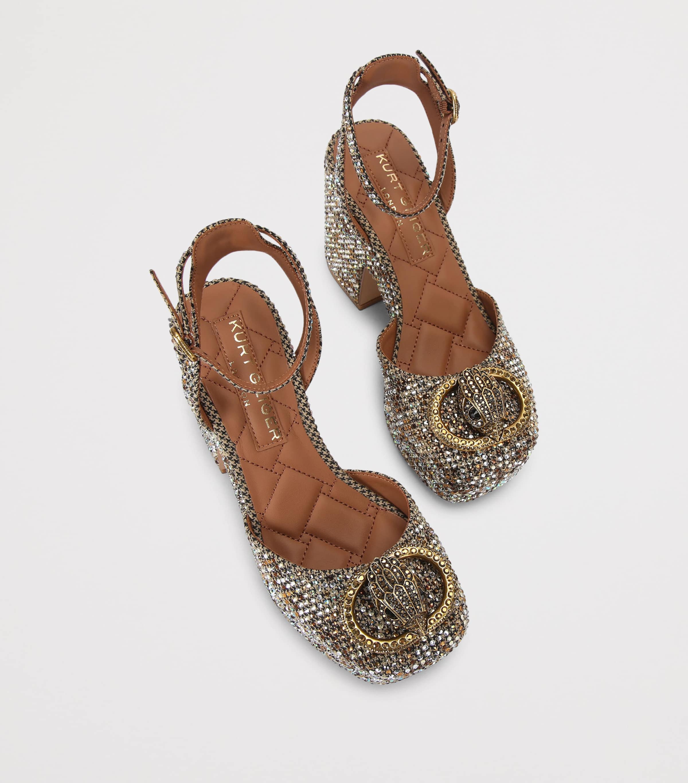 Kurt Geiger London Embellished Chelsea Platform Pumps Beige Image 3