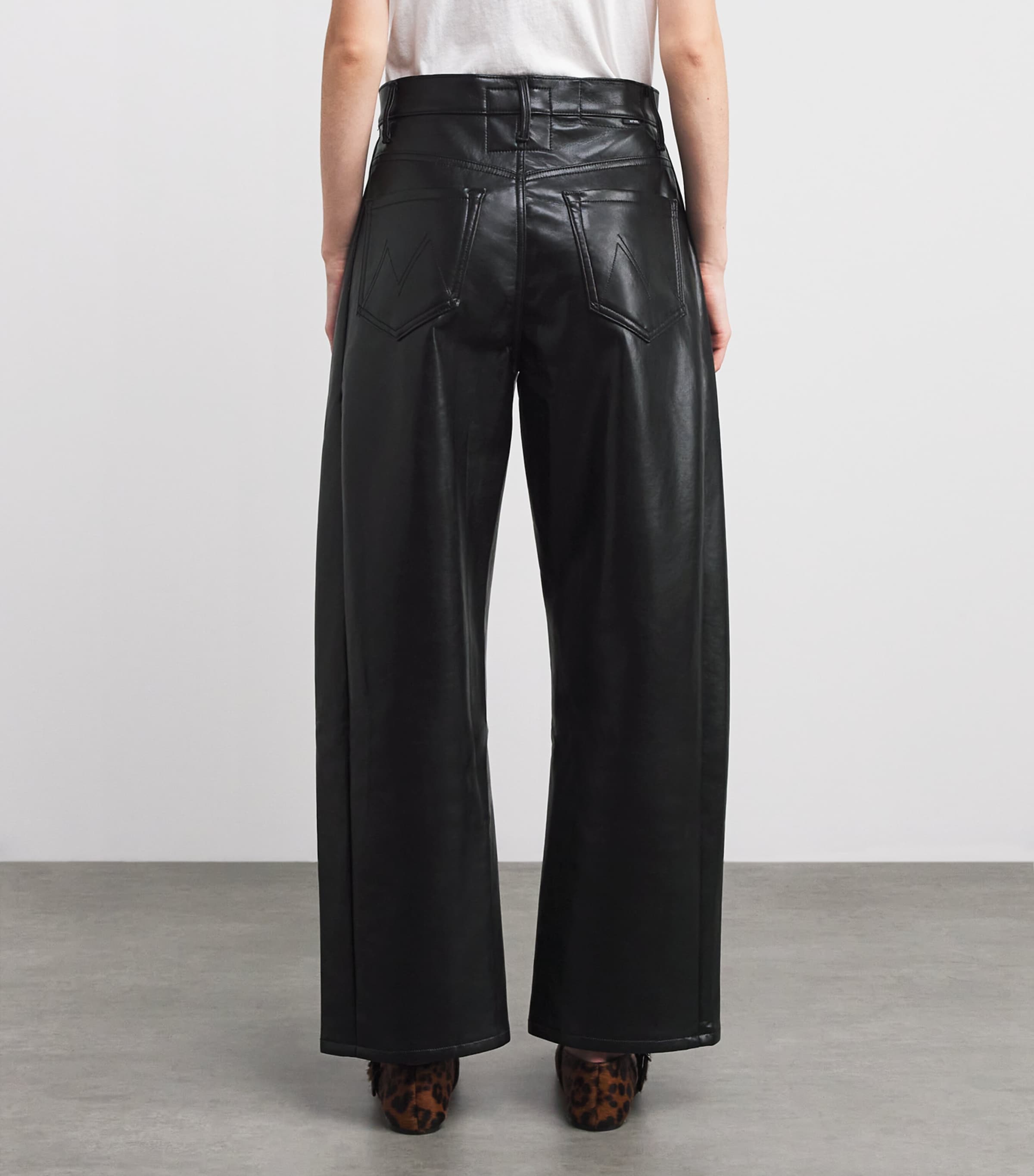Faux Leather The Half-Pipe Flood Jeans BLACK - BLK BLK Image 4
