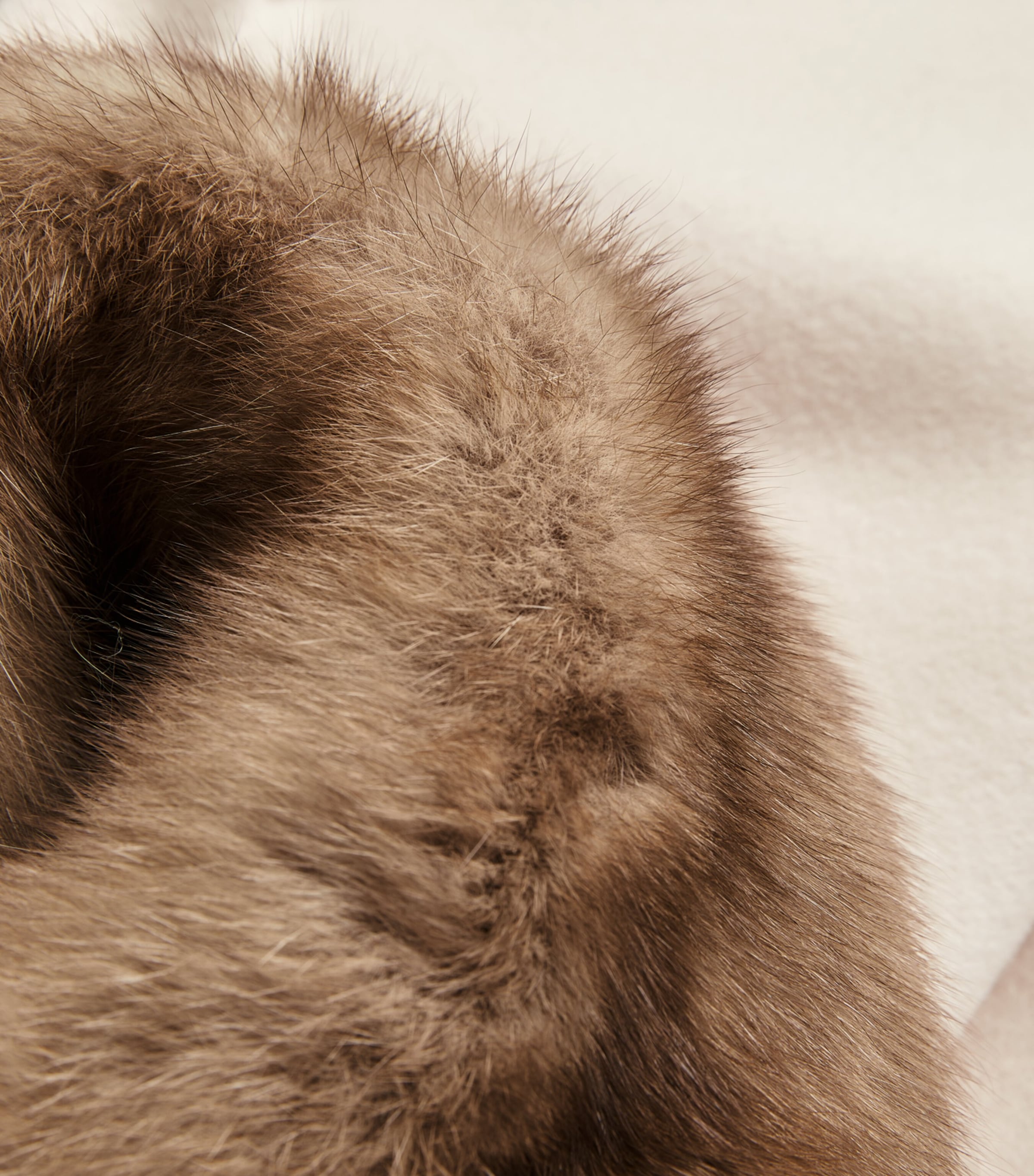 Wool-Cashmere Sable-Trim Coat A2154 Image 5