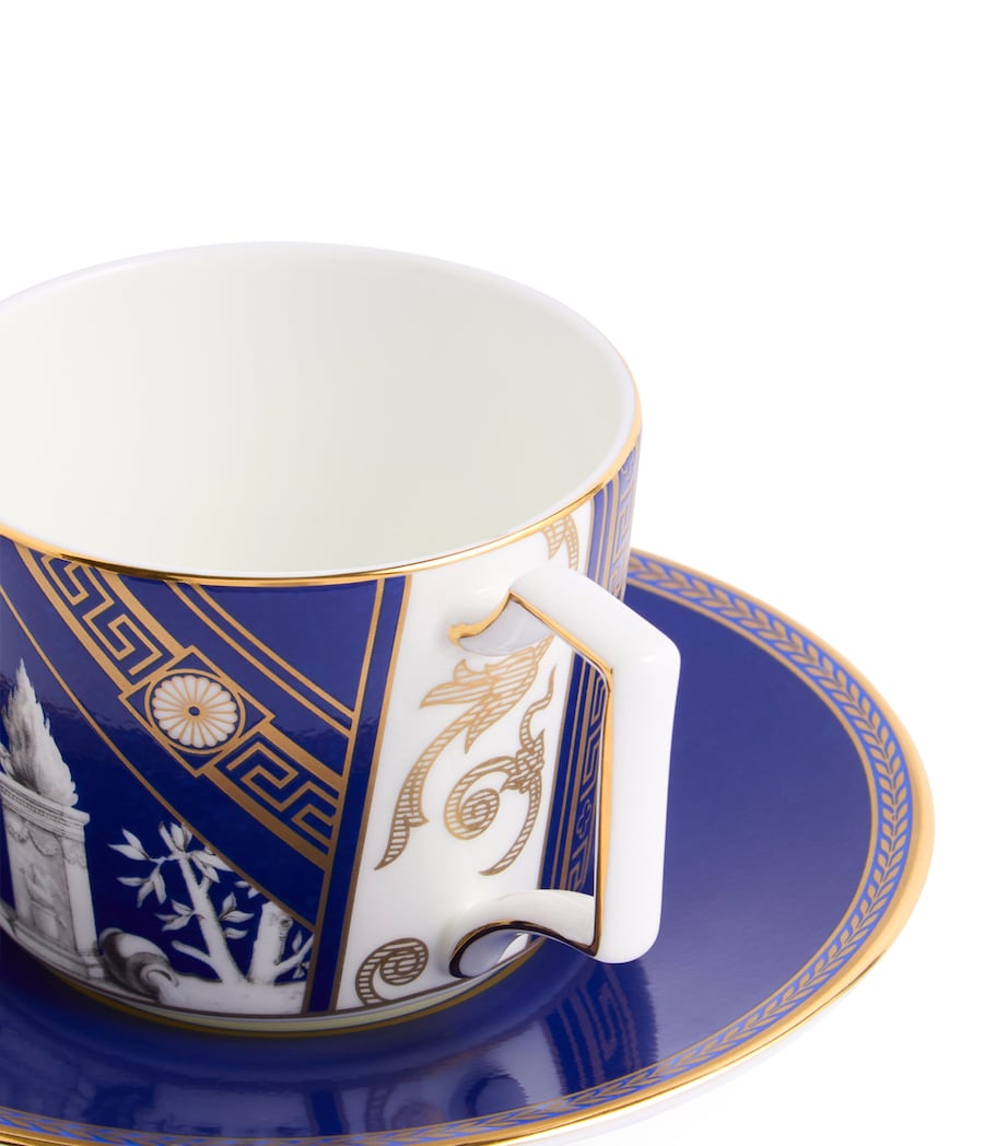 Set of 2 Renaissance Teacups and Saucers BLUE Image 4