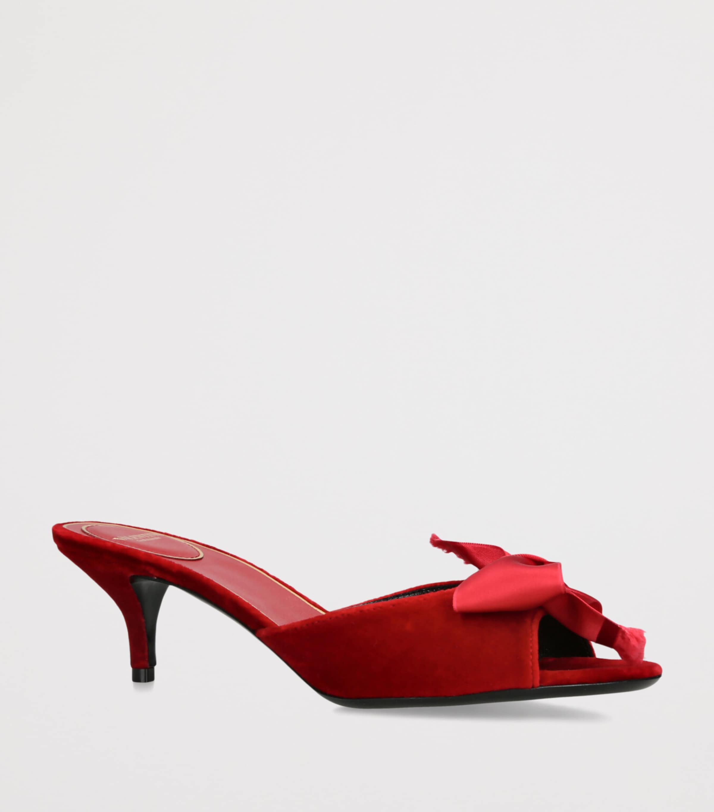 Valentino Garavani Velvet Marie A Heeled Mules 55 Red Image 3