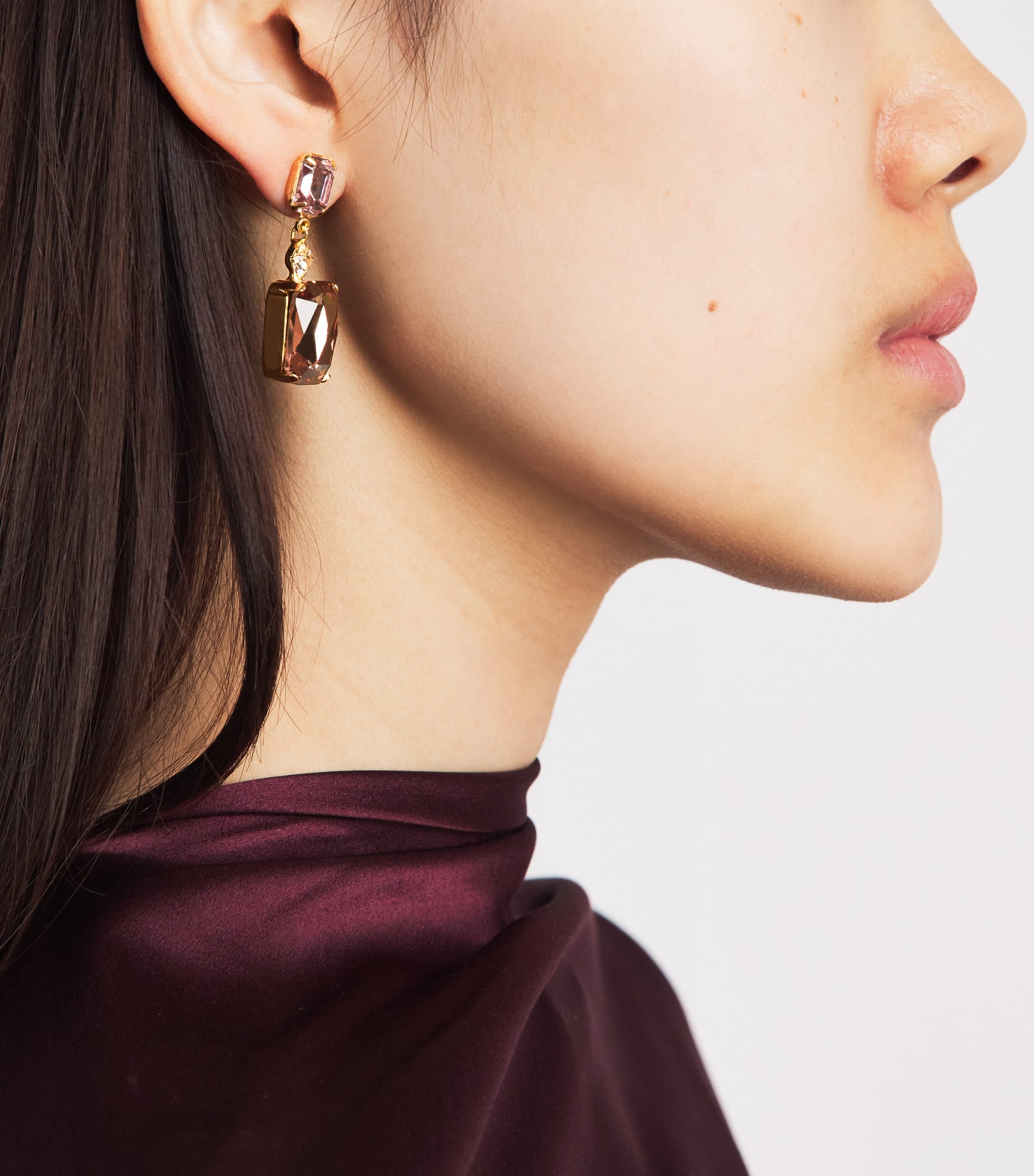 Jennifer Behr Yellow Gold-Plated Justine Drop Earrings Vintage Rose Image 2