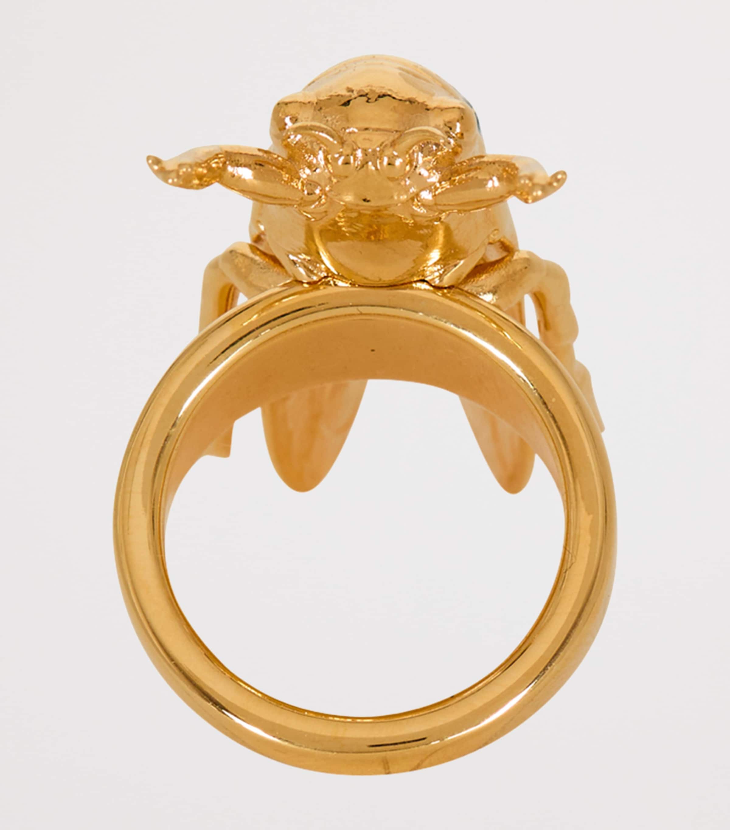 Balmain Gold-Tone Enamelled Insect Ring Bleu/oro Image 4