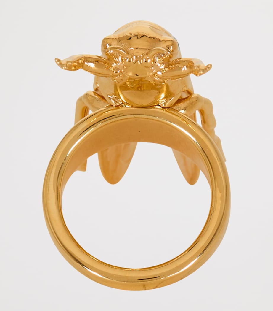 Balmain Gold-Tone Enamelled Insect Ring Bleu/oro Image 4