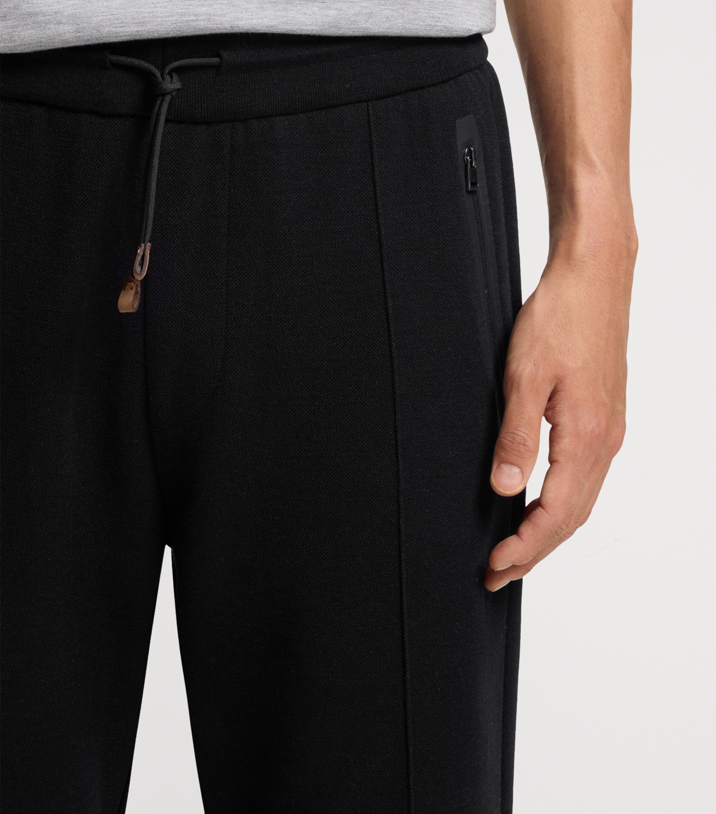 BOSS Mens Cotton-Wool-Blend Straight Sweatpants Image 6