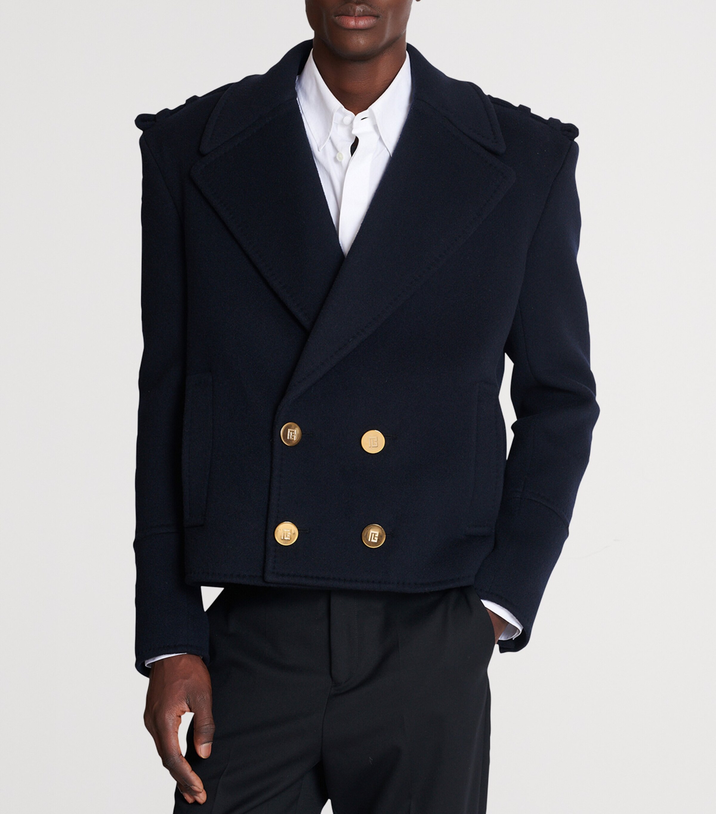Virgin Wool-Cashmere Reefer Jacket 6UC MARINE Image 2