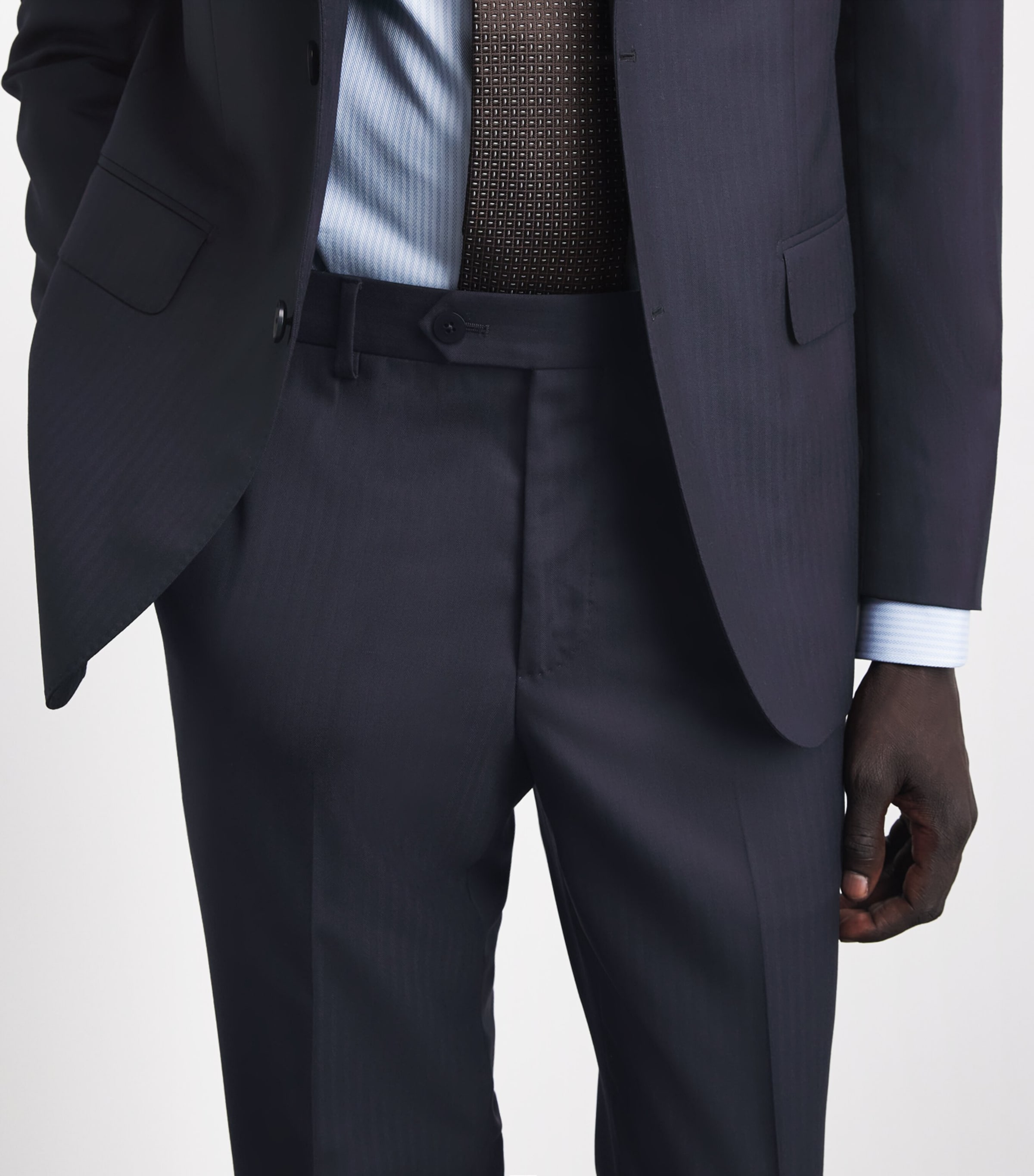 Pal Zileri Mens Wool Herringbone Vicenza 2-Piece Suit Blue Image 5