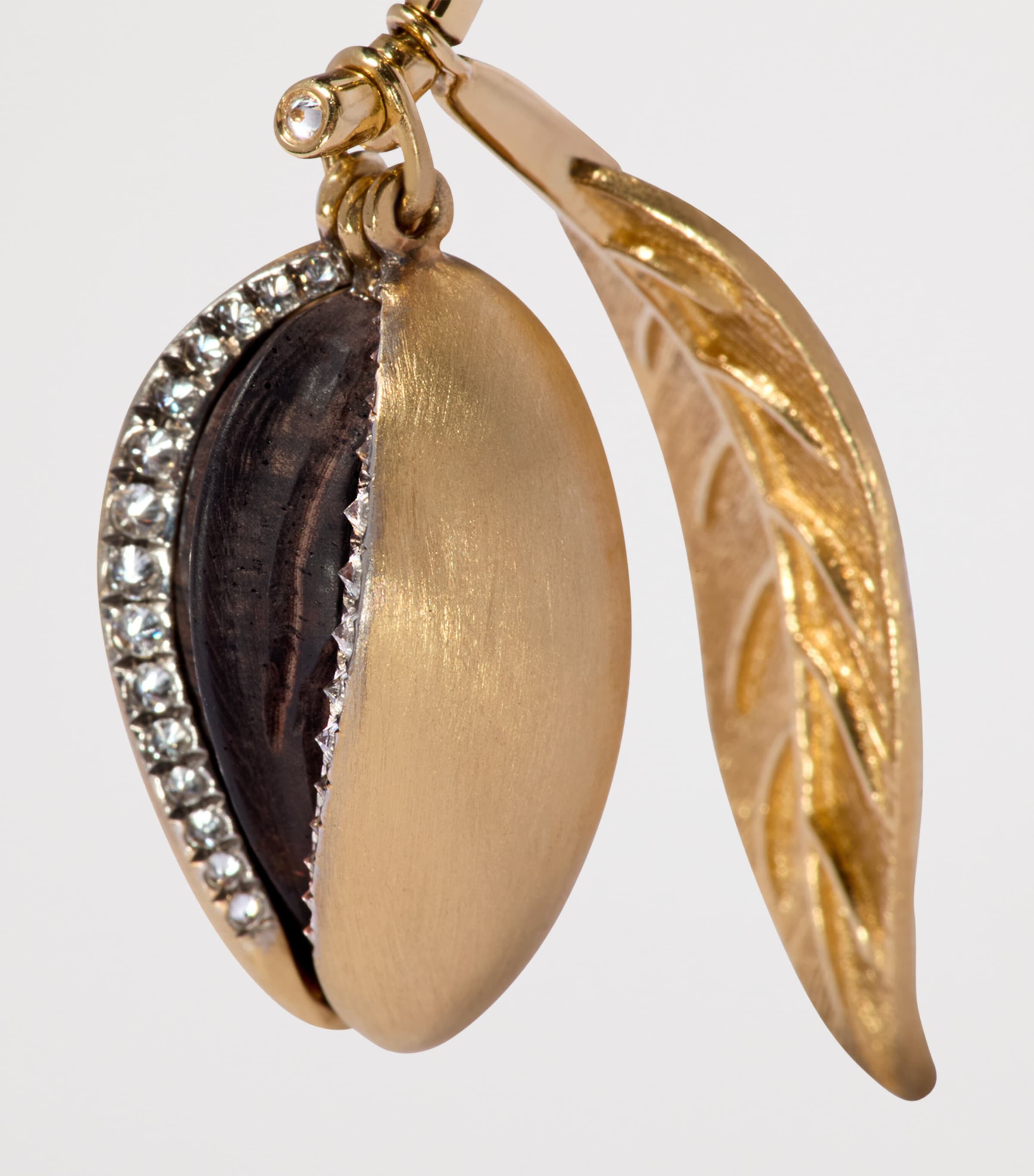 Yellow Gold, Diamond and Ebony Mythology Almond Charm Pendant YELLOW GOLD Image 5