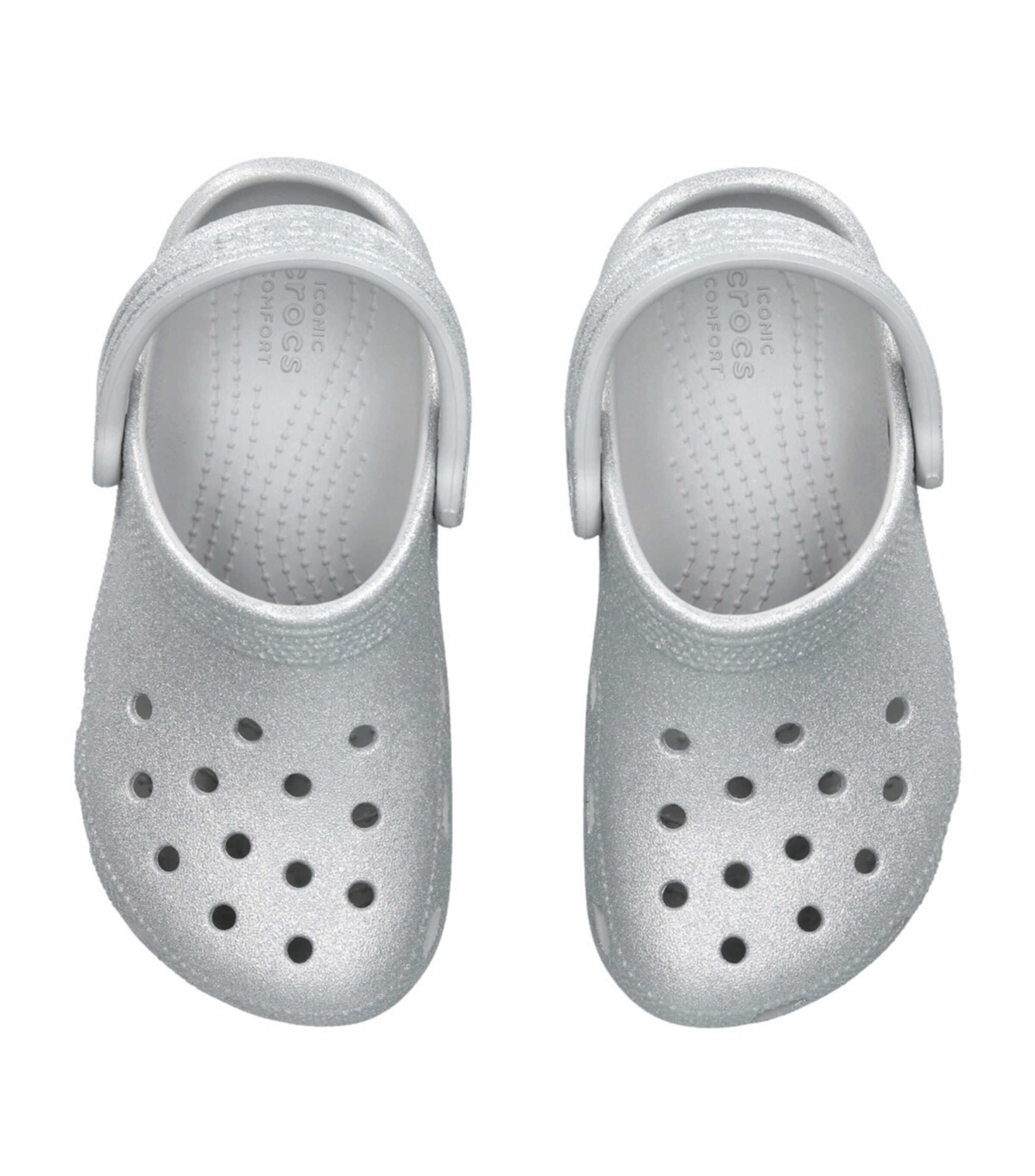 CROCS KIDS Classic Glitter Clogs Silver Image 4