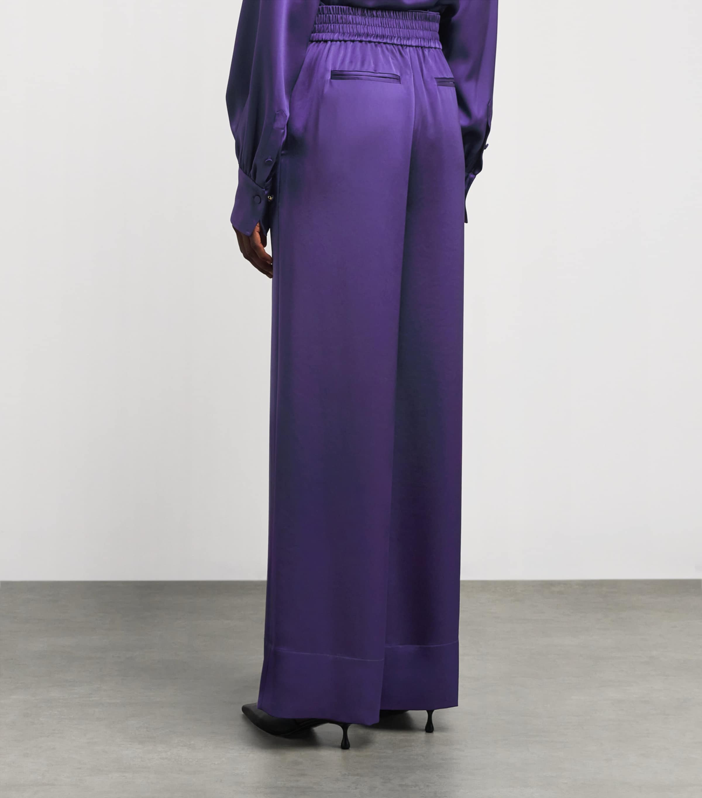 Satin Dijon Tailored Trousers VIOLET Image 4