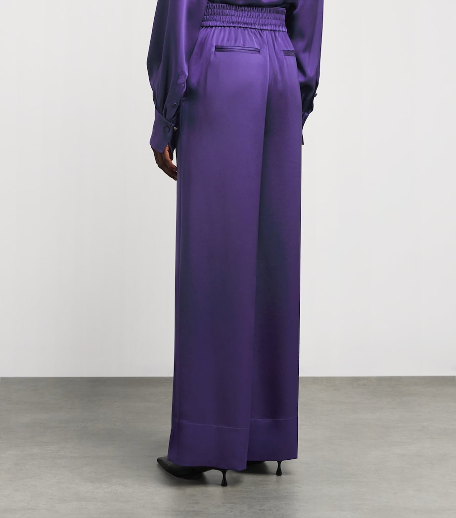 Satin Dijon Tailored Trousers VIOLET Image 4