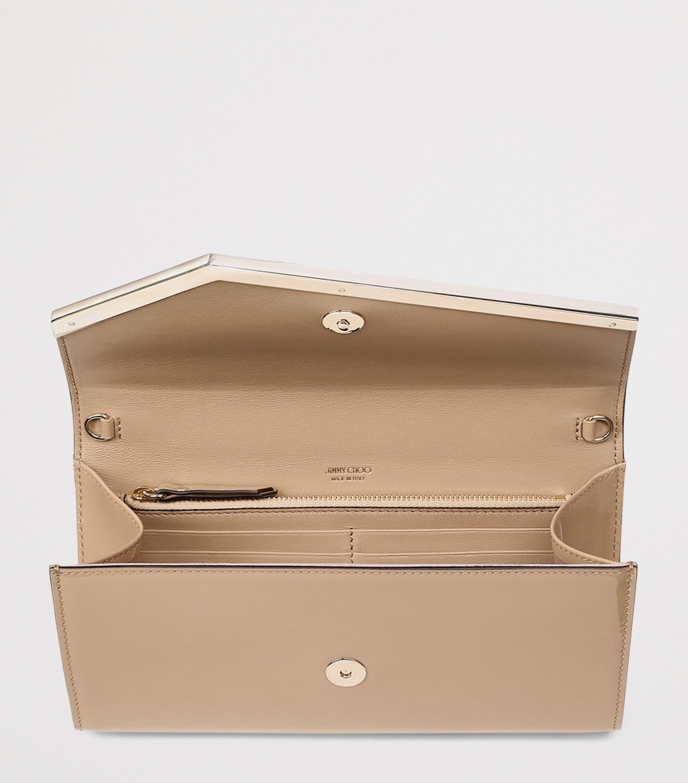 Patent Leather Emmie Clutch Bag CHAI/LIGHT GOLD Image 4