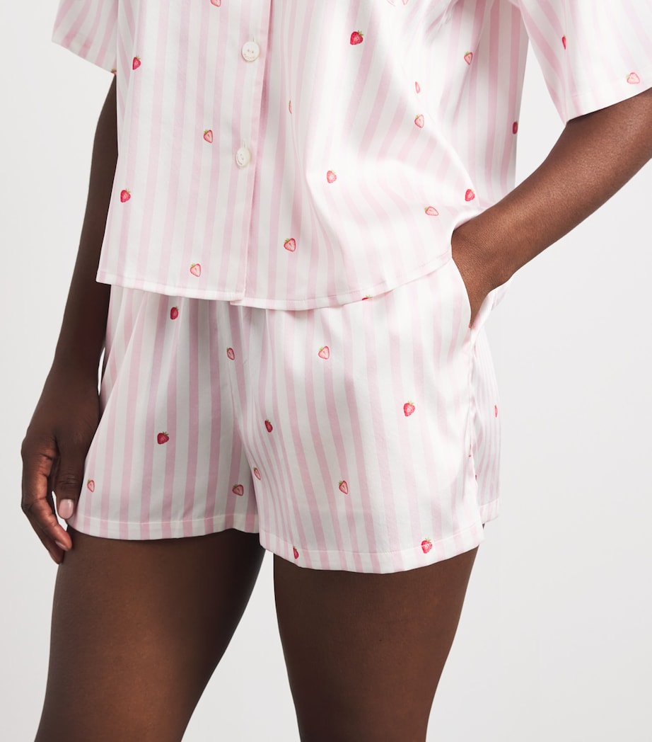 MANITO Womens Summer Fruits Short Pyjama Set Strawberry Pink Image 3