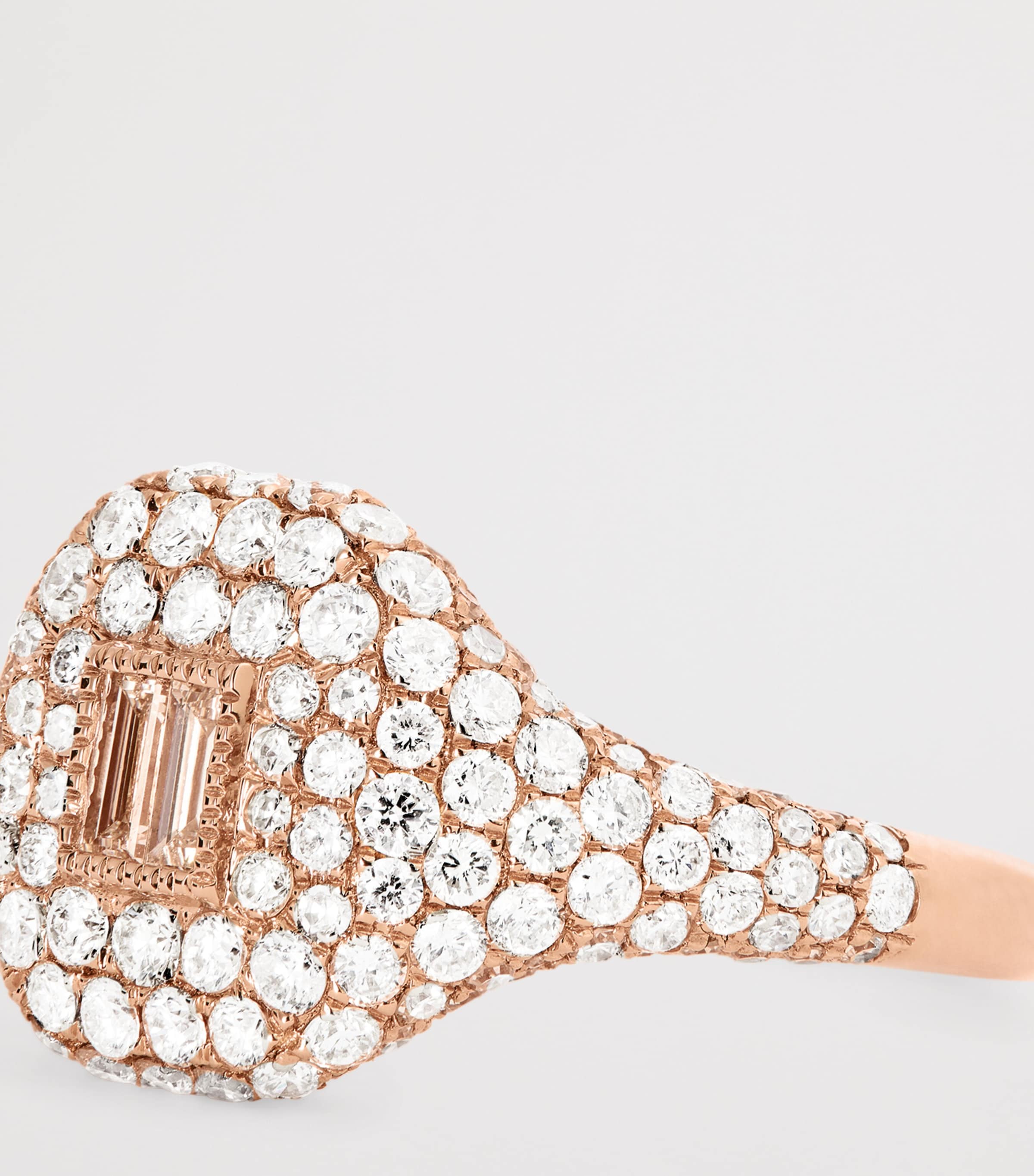 Rose Gold and Diamond New Modern Pinky Ring ROSE GOLD Image 6