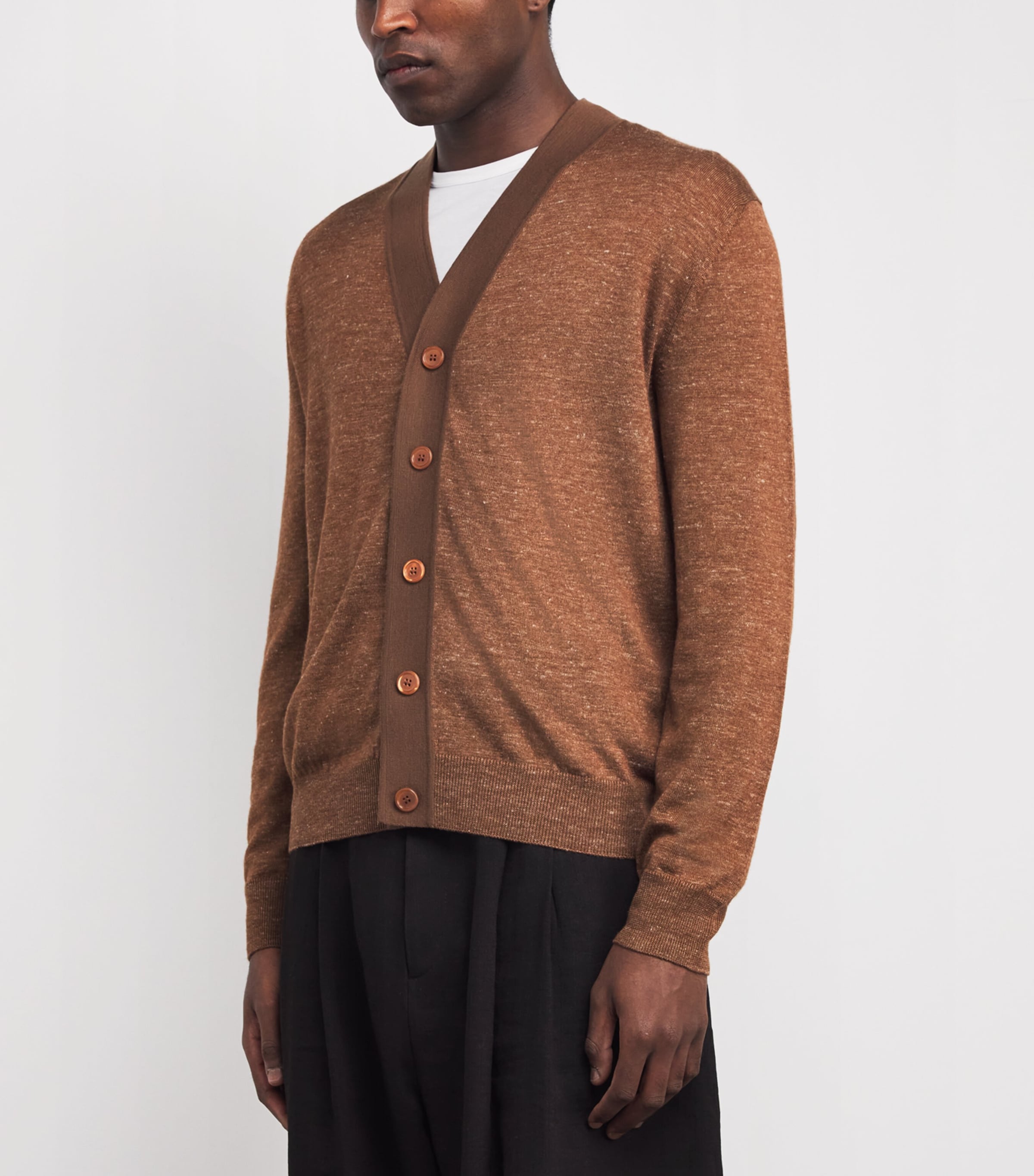 Cashmere-Silk-Hemp V-Neck Cardigan 2425 Image 3