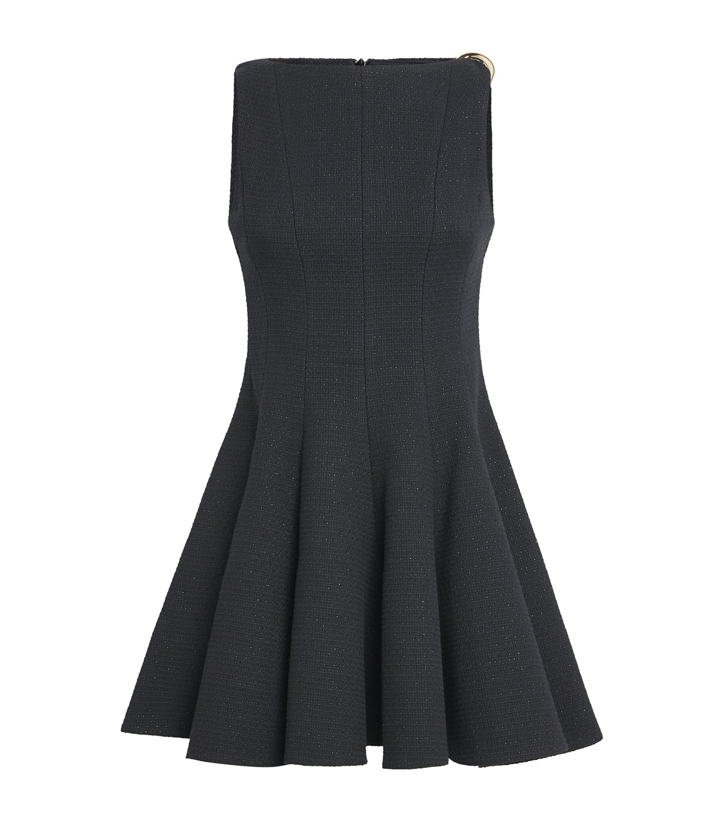 Shop Maje Cotton-blend Tweed Mini Dress In Black