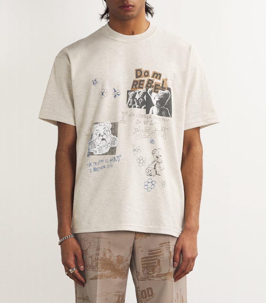 DOMREBEL Mens Break Up T-Shirt Greige Image 3