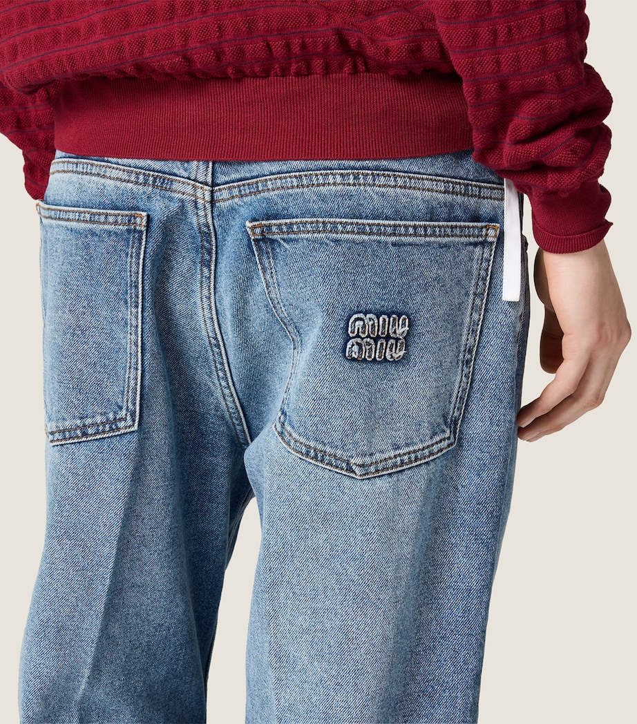 Miu Miu Womens Mid-wash Denim Jeans Blue Image 4