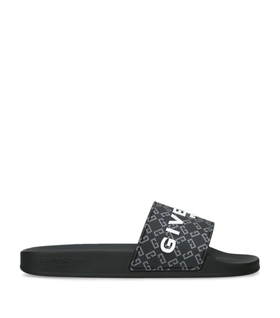 Rubber Monogram Logo Slides BLACK Image 1