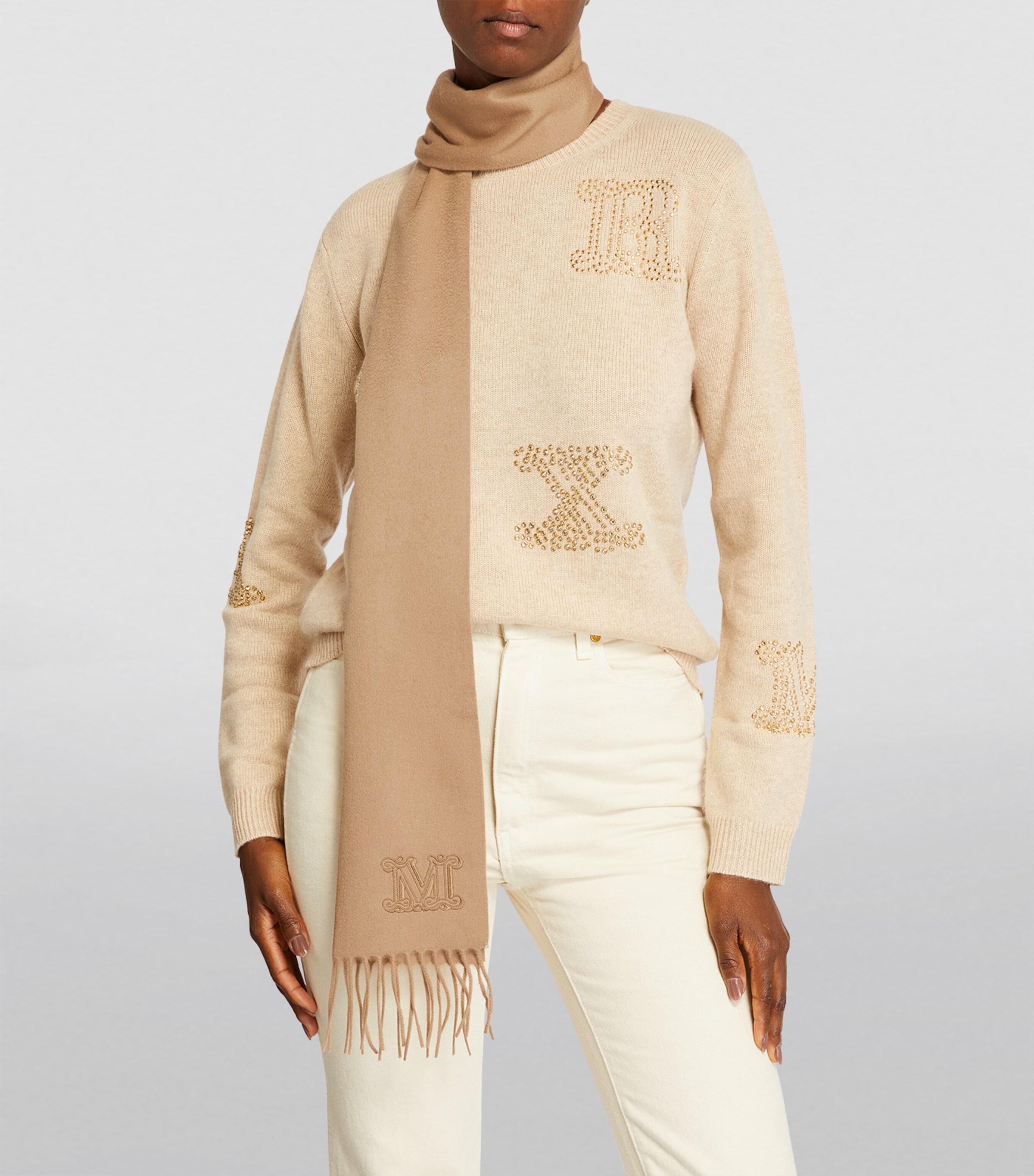 Cashmere Scarf BEIGE Image 5