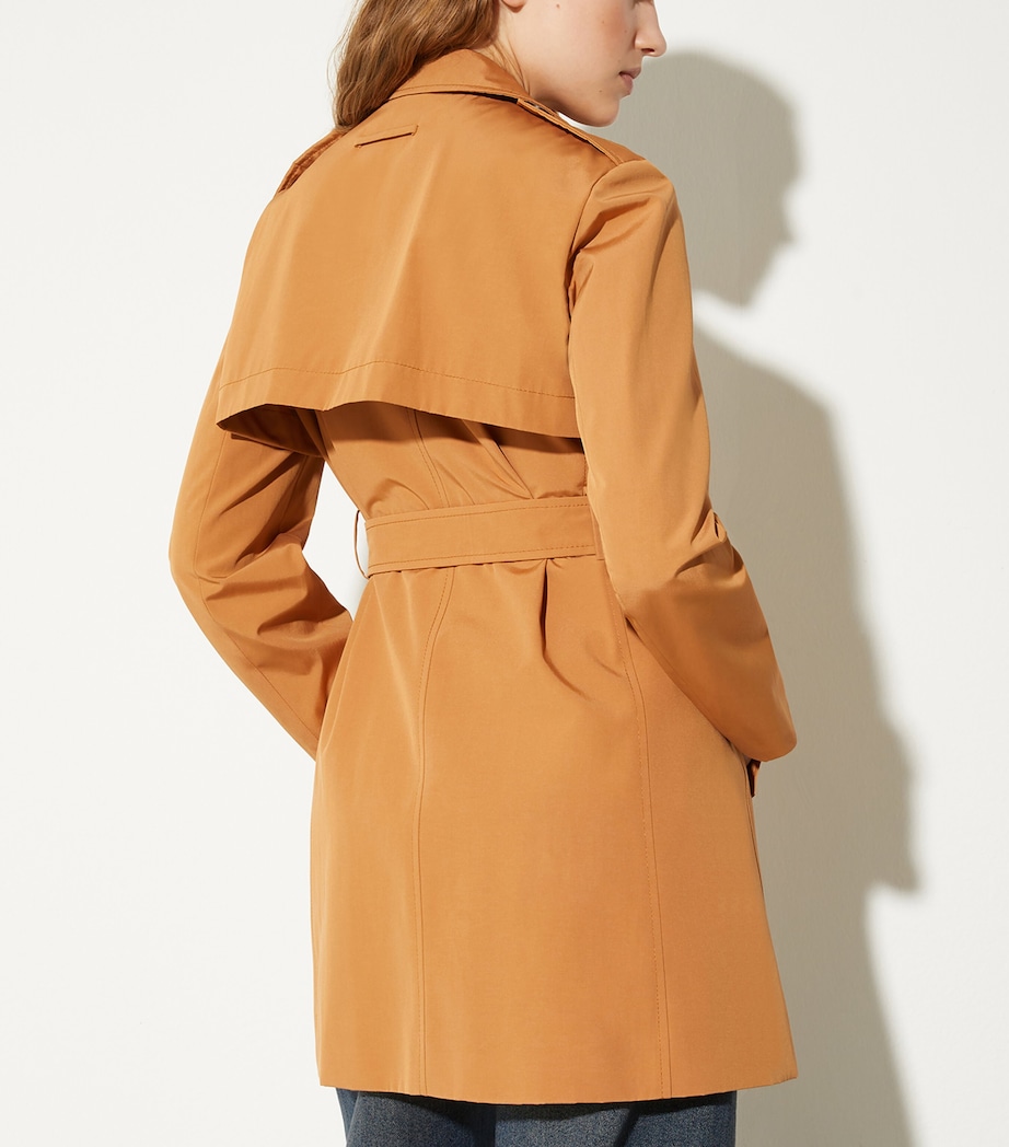 MAX&Co. Womens Double-Breasted Trench Coat Terra Cotta Image 3