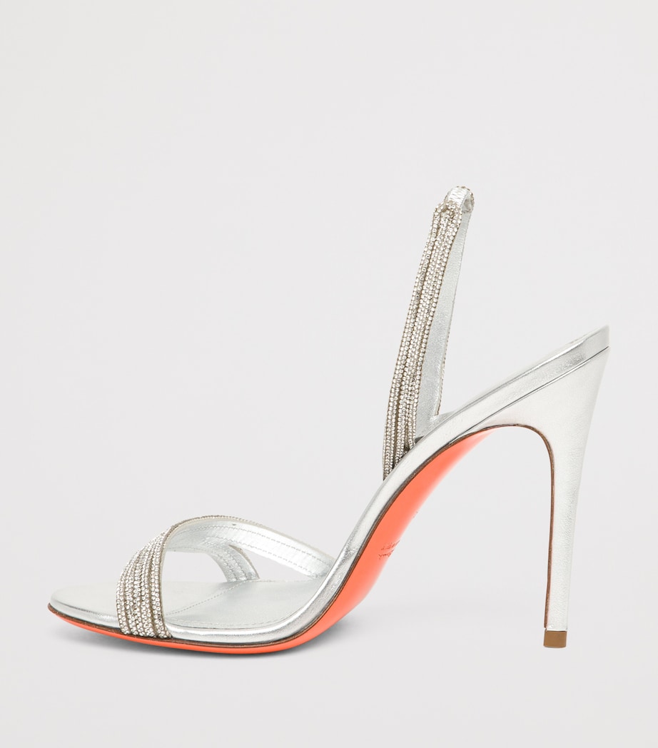 Leather Justine Slingback Heels 105 SILVER COM Image 5