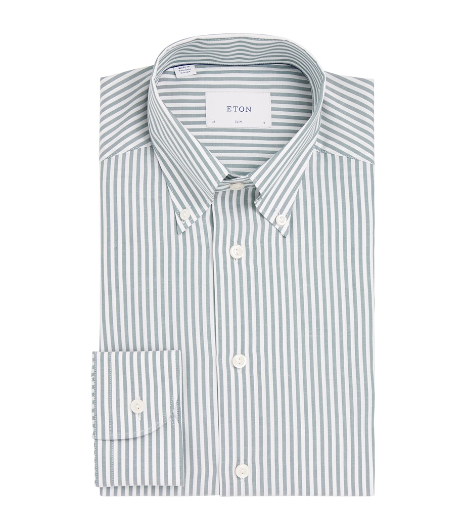 Cotton Stripe Signature Oxford Shirt MID GREEN Image 1