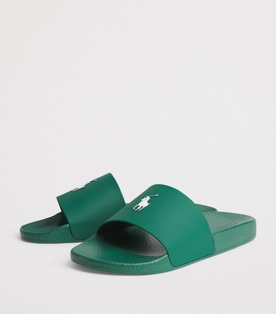 Polo Ralph Lauren Signature Polo Pony Slides Forest/deckwash Whit Image 3