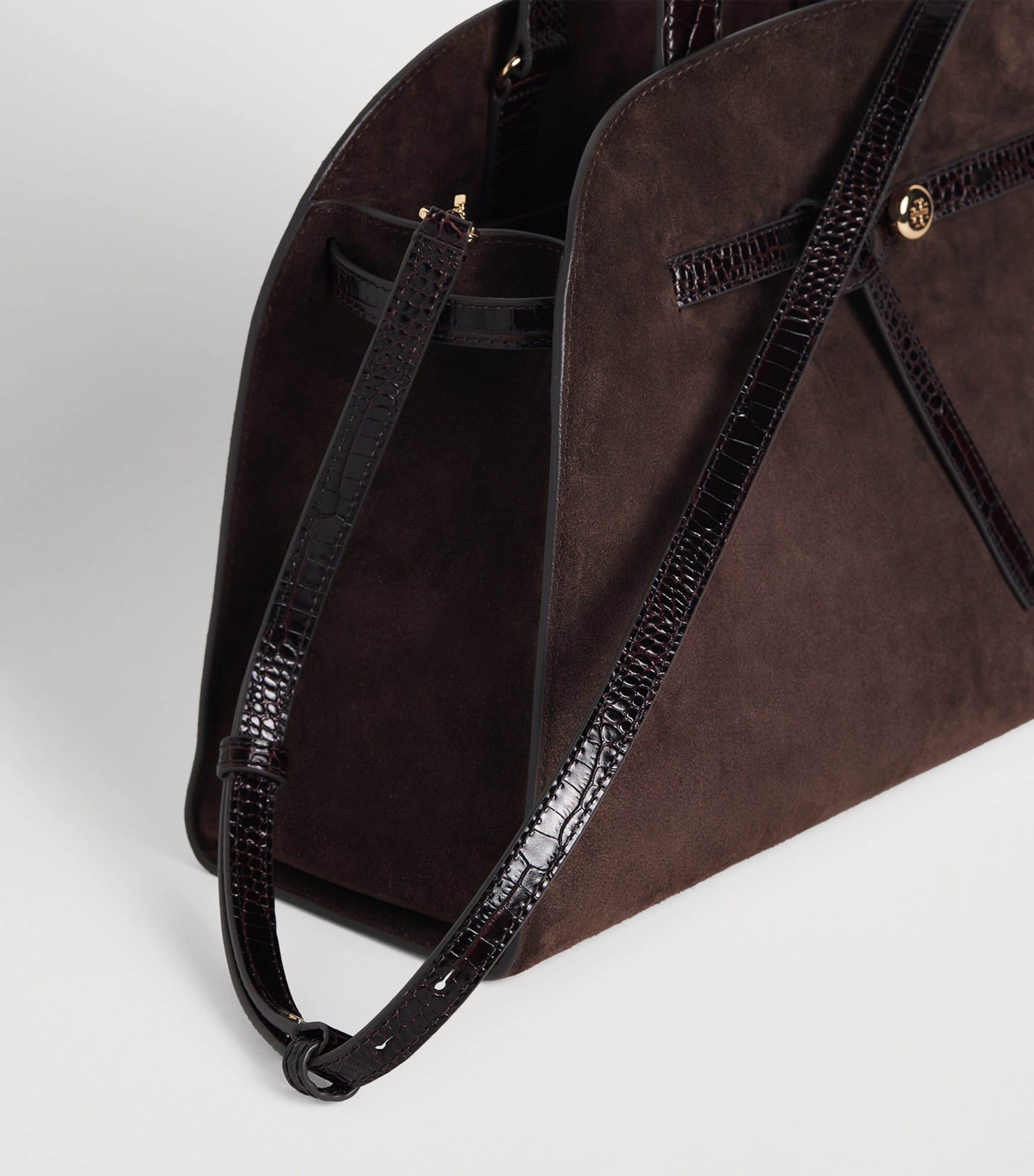 Tory Burch Suede  Romy Cross-Body Bag Dark Cocoa Image 5