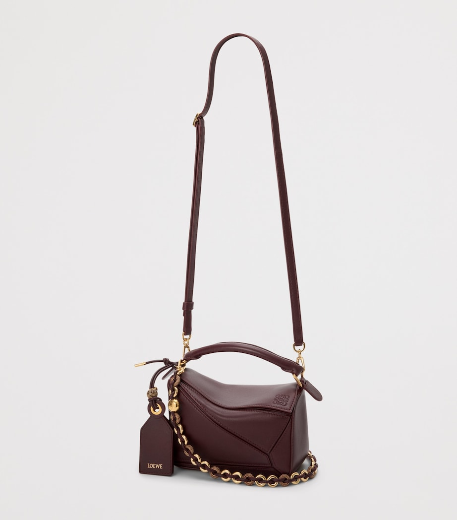 Mini Leather Puzzle Top-Handle Bag DARK BURGUNDY Image 6