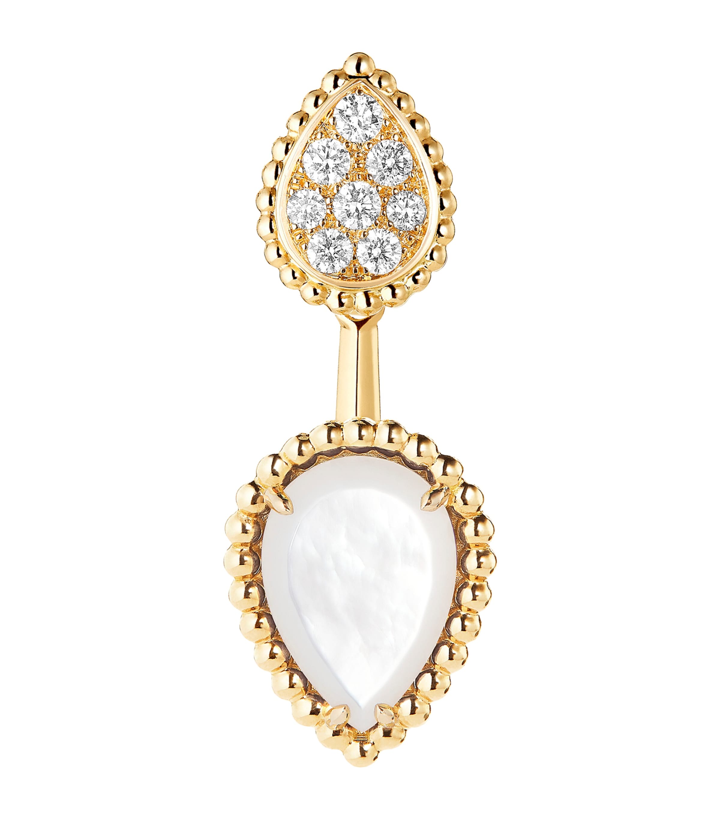 Boucheron 18kt Yellow Gold Serpent Boheme Diamond Single Earring In White