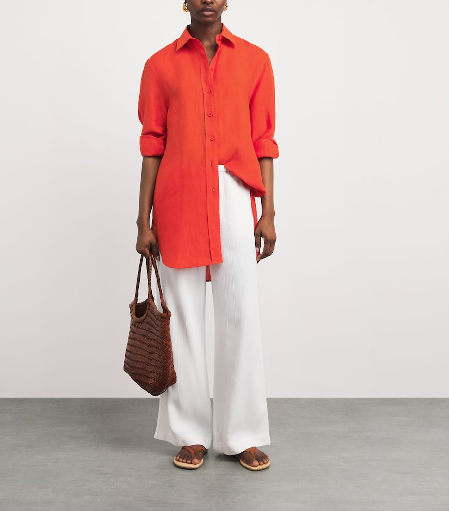 Eres Womens Linen Mignonette Shirt Rooibos Image 2