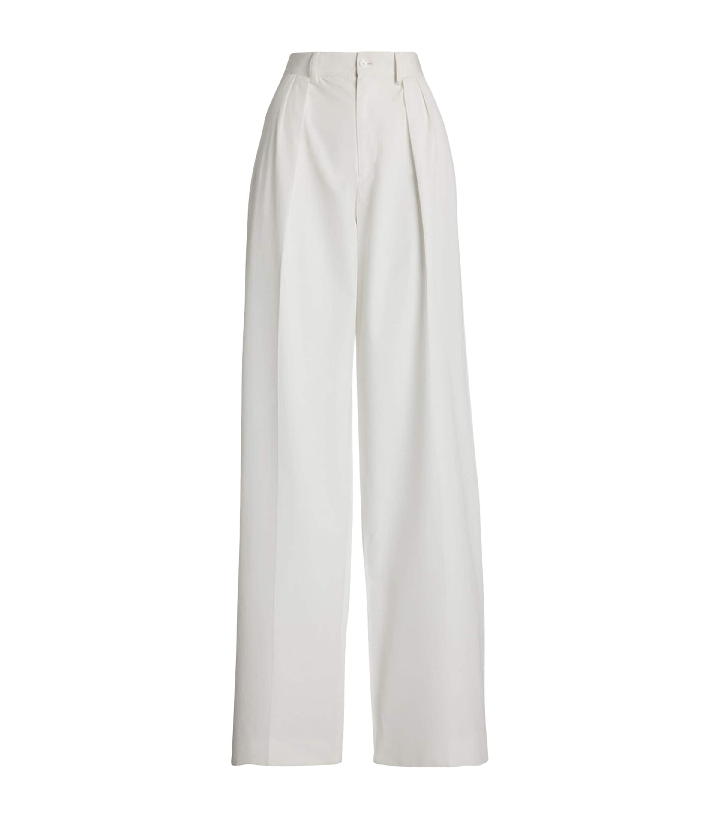 Ralph Lauren Cotton Jady Tailored Trousers In White