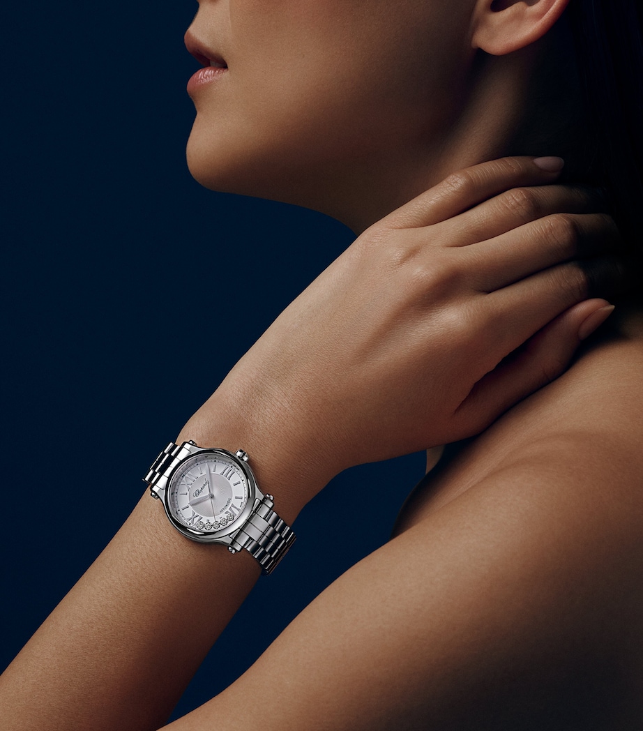 Stainless Steel and Diamond Happy Sport Automatic Watch 33mm STAINLESS STEEL Image 5