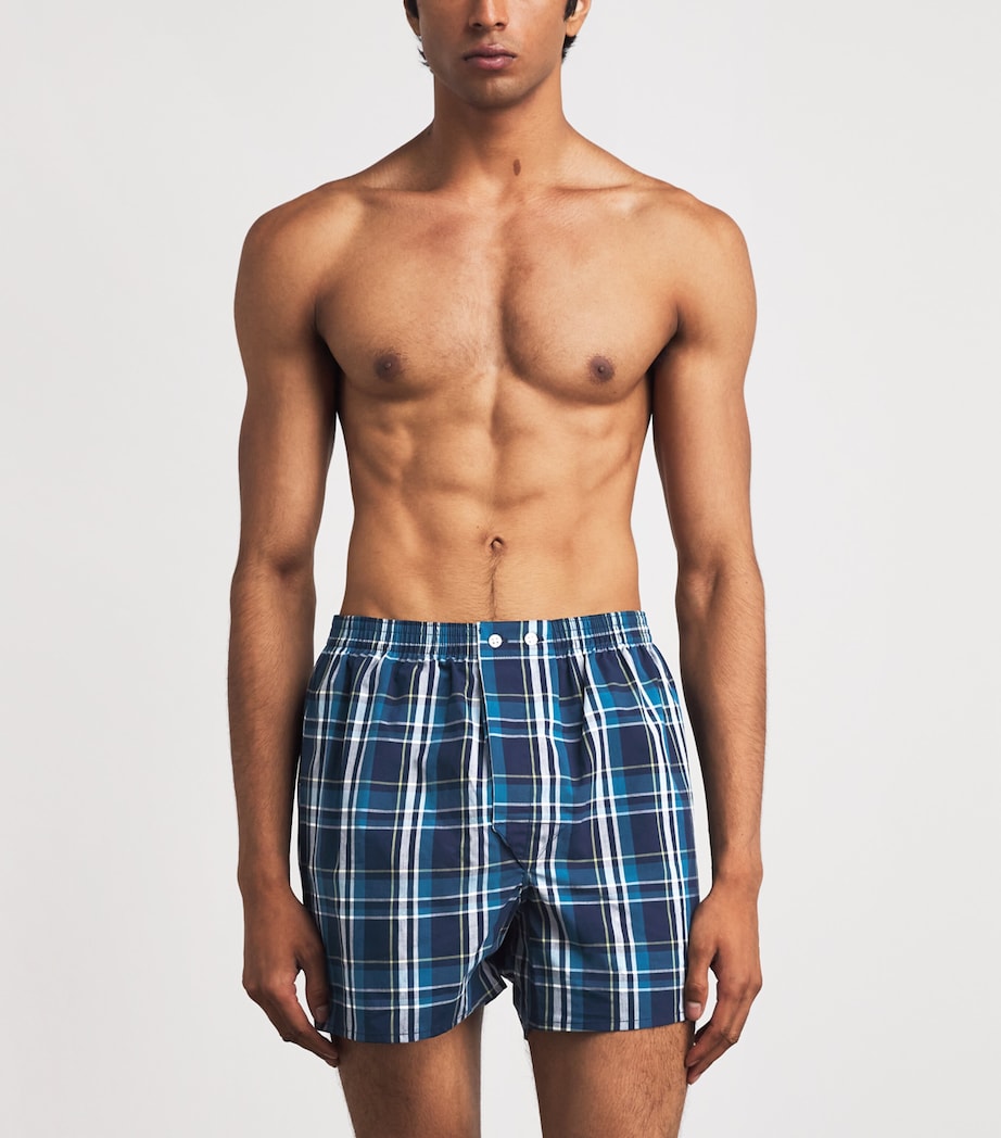 Derek Rose Mens Cotton Boxer Shorts Nav Image 2