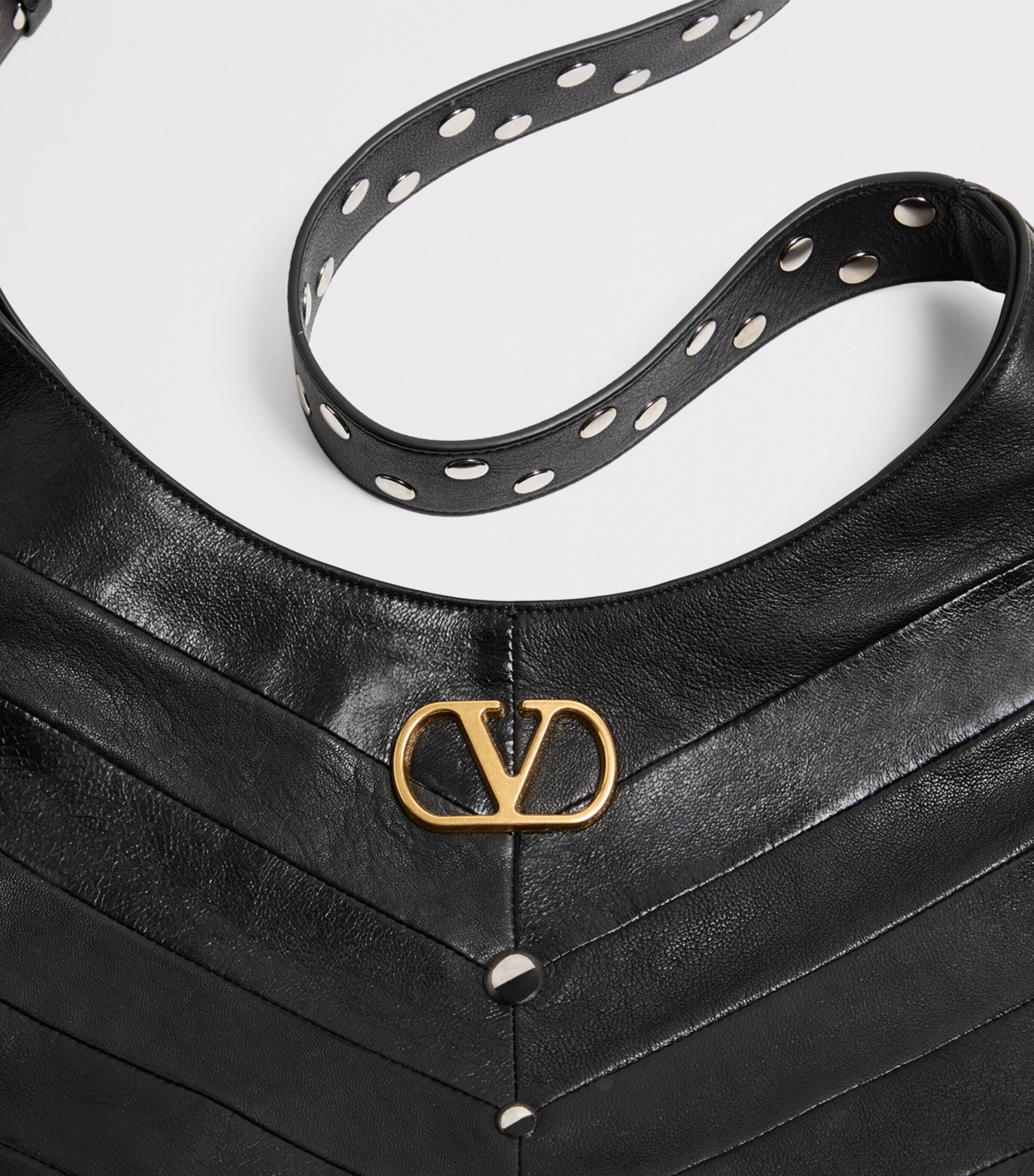 Valentino Garavani Womens Medium Leather Hoboho Shoulder Bag Image 8