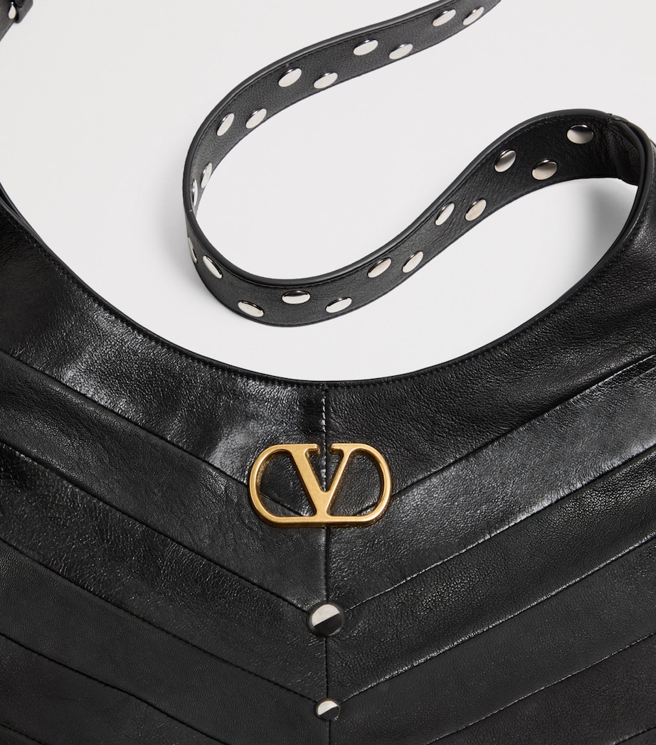 Valentino Garavani Womens Medium Leather Hoboho Shoulder Bag Image 8