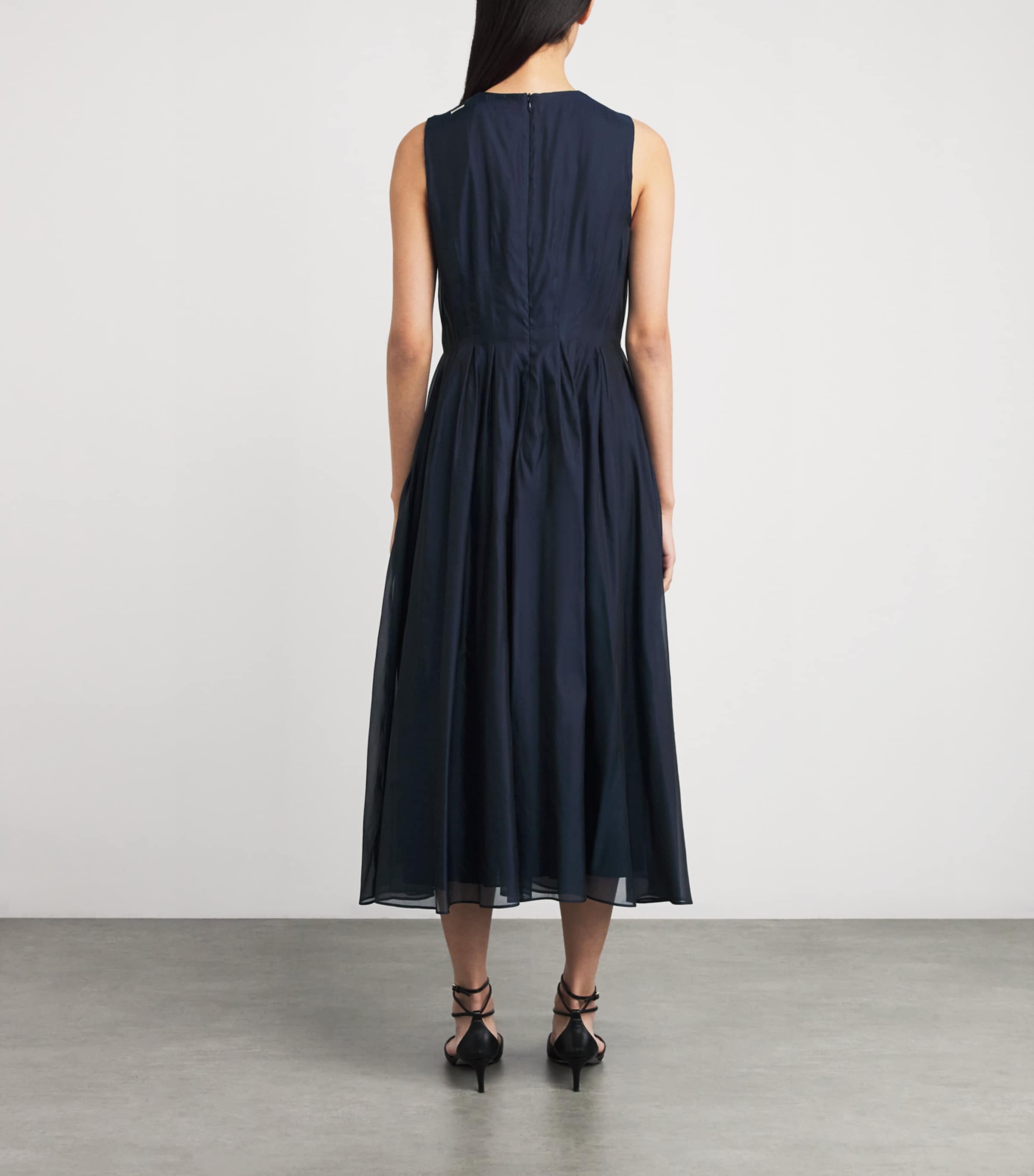 Silk Pleated Midi Dress ULTRAMARINE Image 3