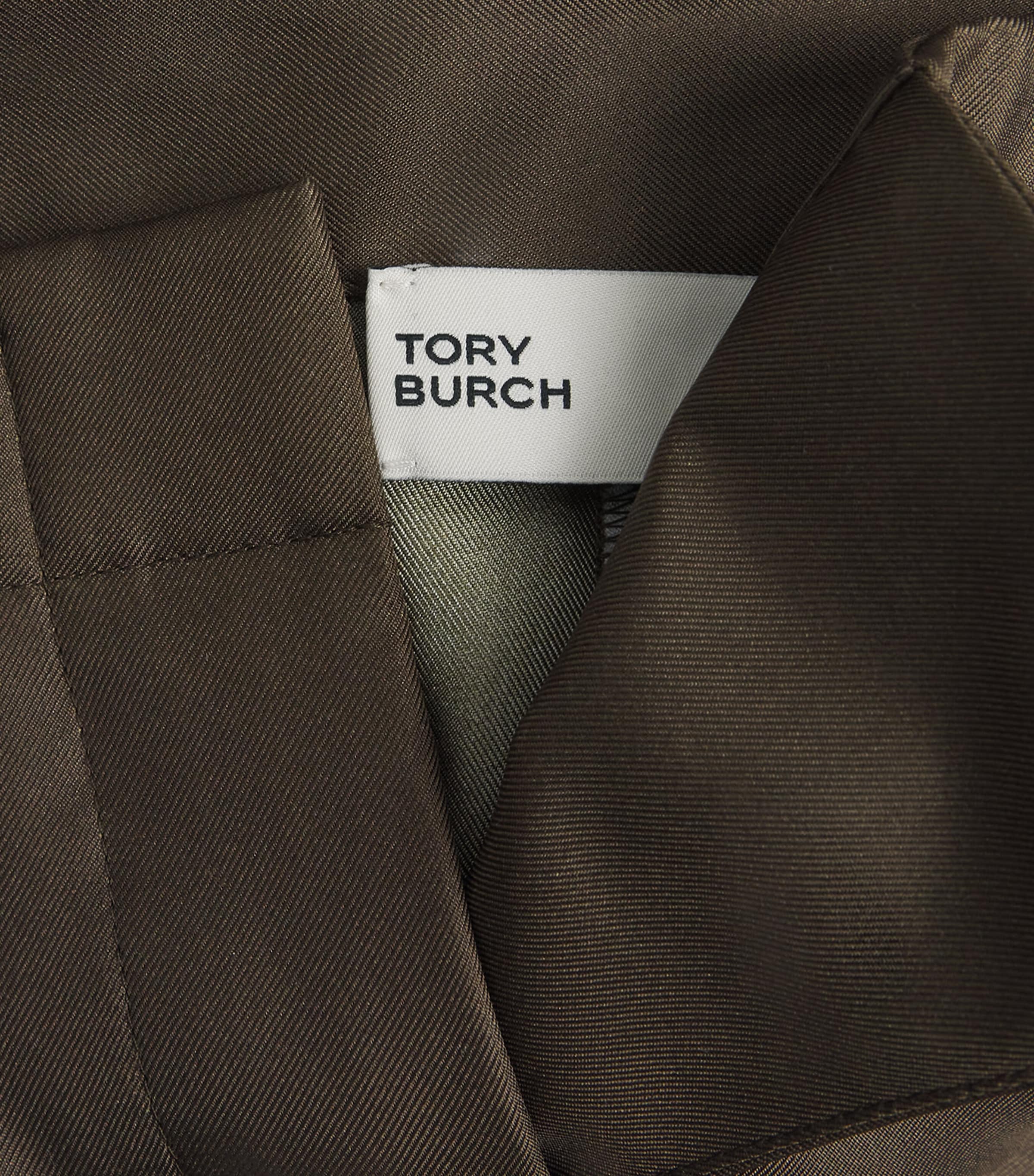Tory Burch Womens Silk Satin Straight Trousers Chocolate Pmgrnte Image 6