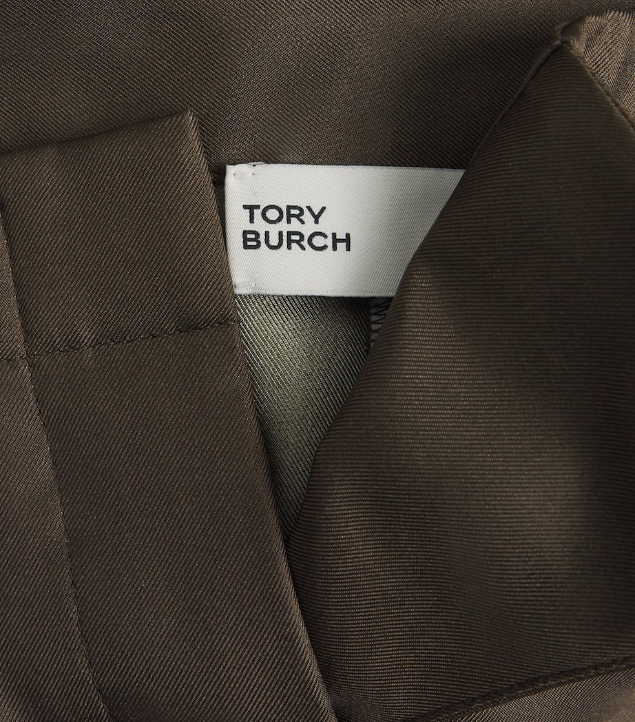 Tory Burch Womens Silk Satin Straight Trousers Chocolate Pmgrnte Image 6